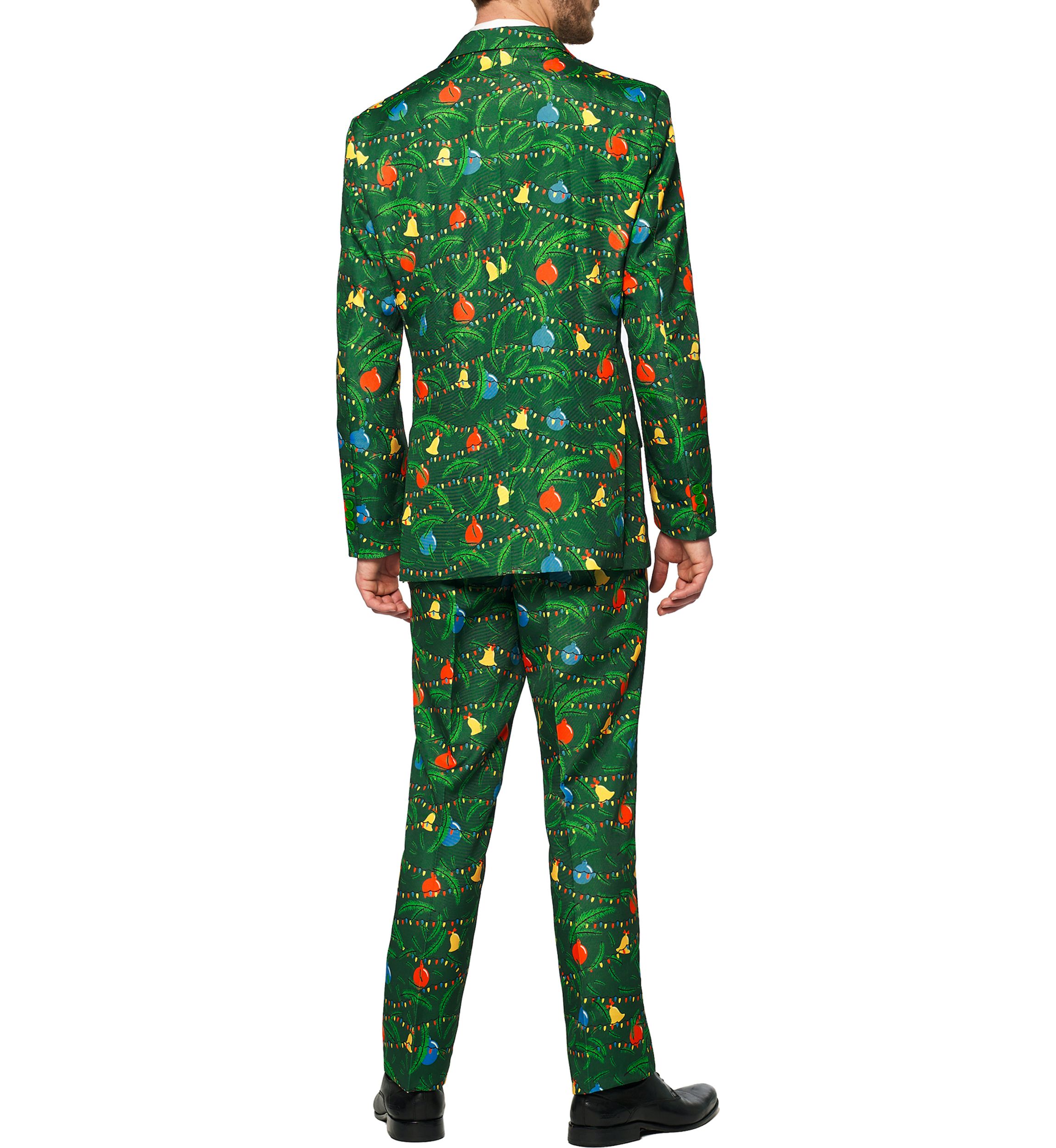 Christmas Green Tree Light Up 2 Piece Suit + Tie