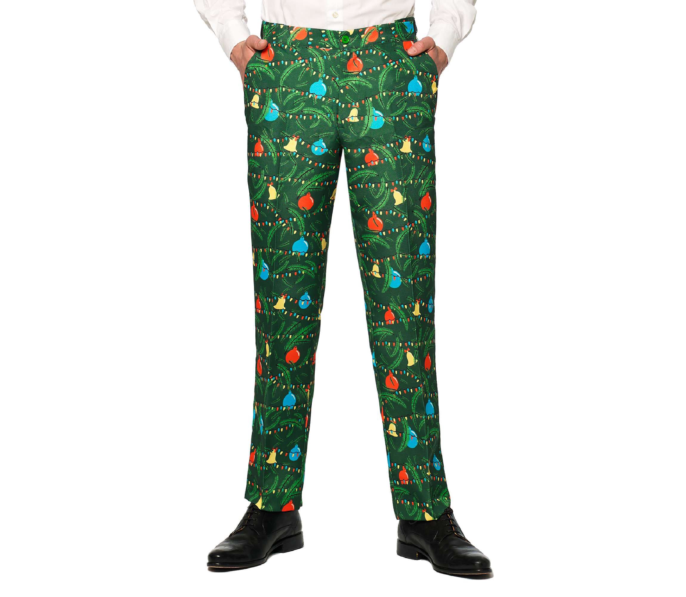 Christmas Green Tree Light Up 2 Piece Suit + Tie