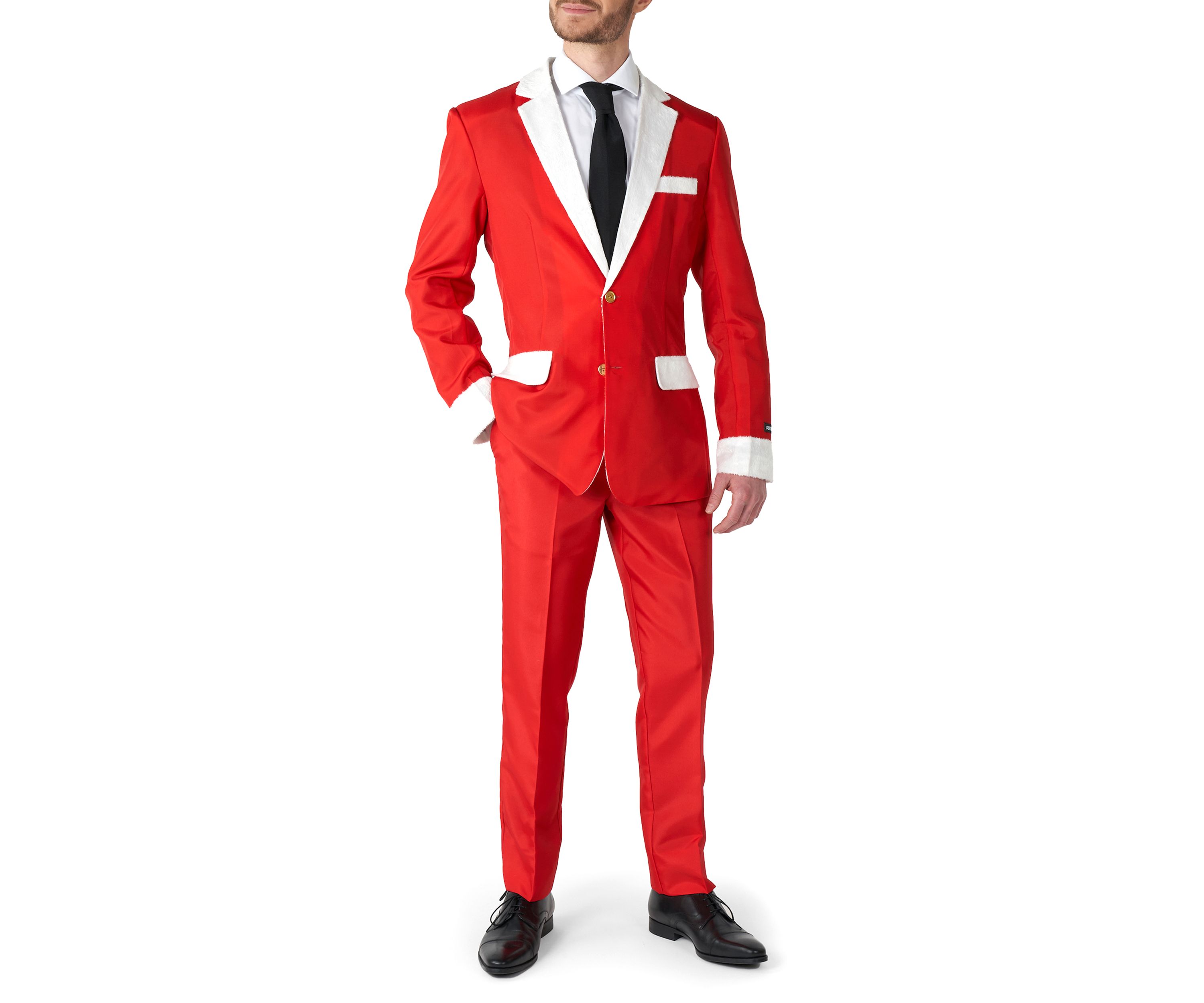 Santa Faux Fur  2 Piece Suit + Tie
