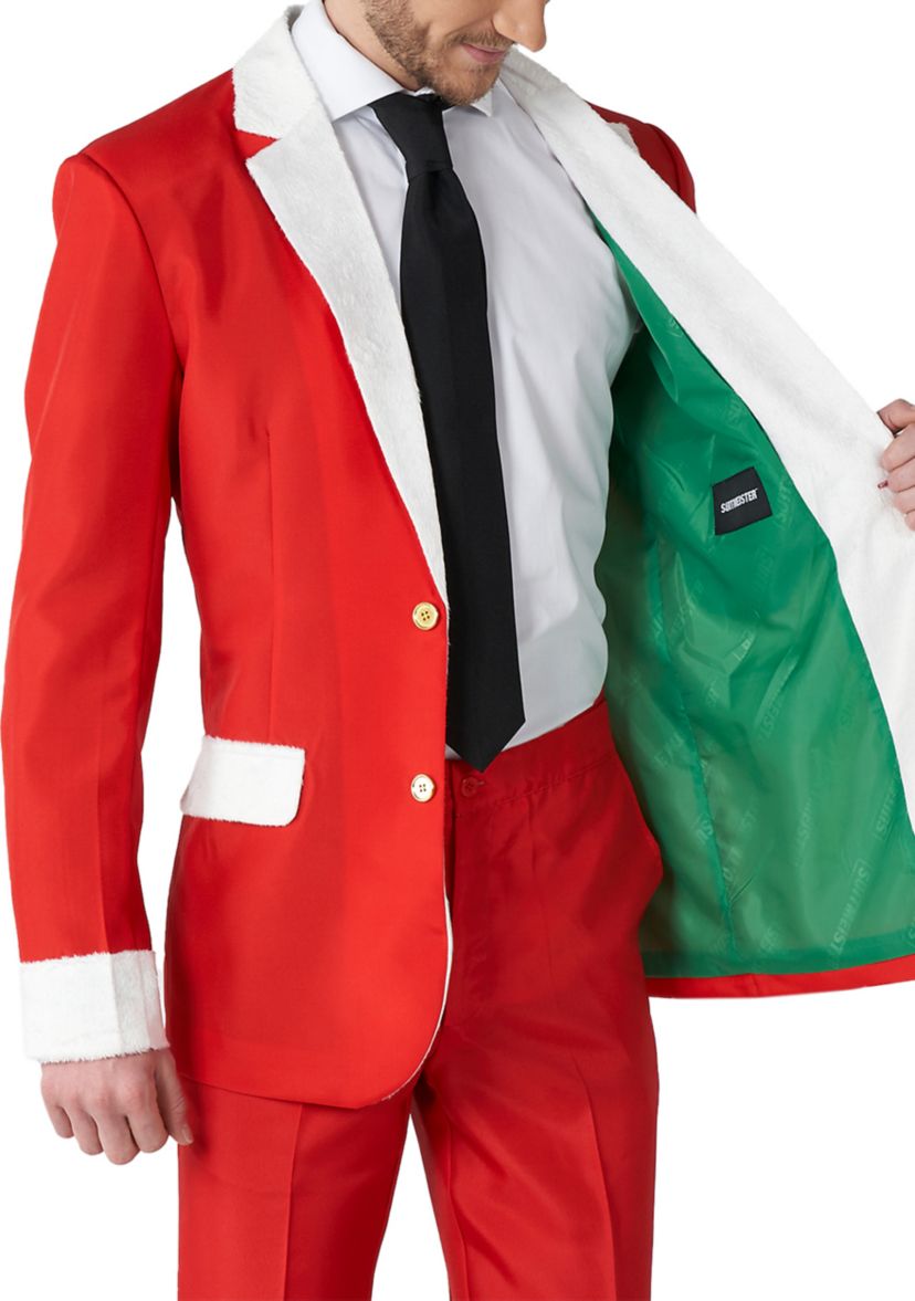Santa Faux Fur  2 Piece Suit + Tie