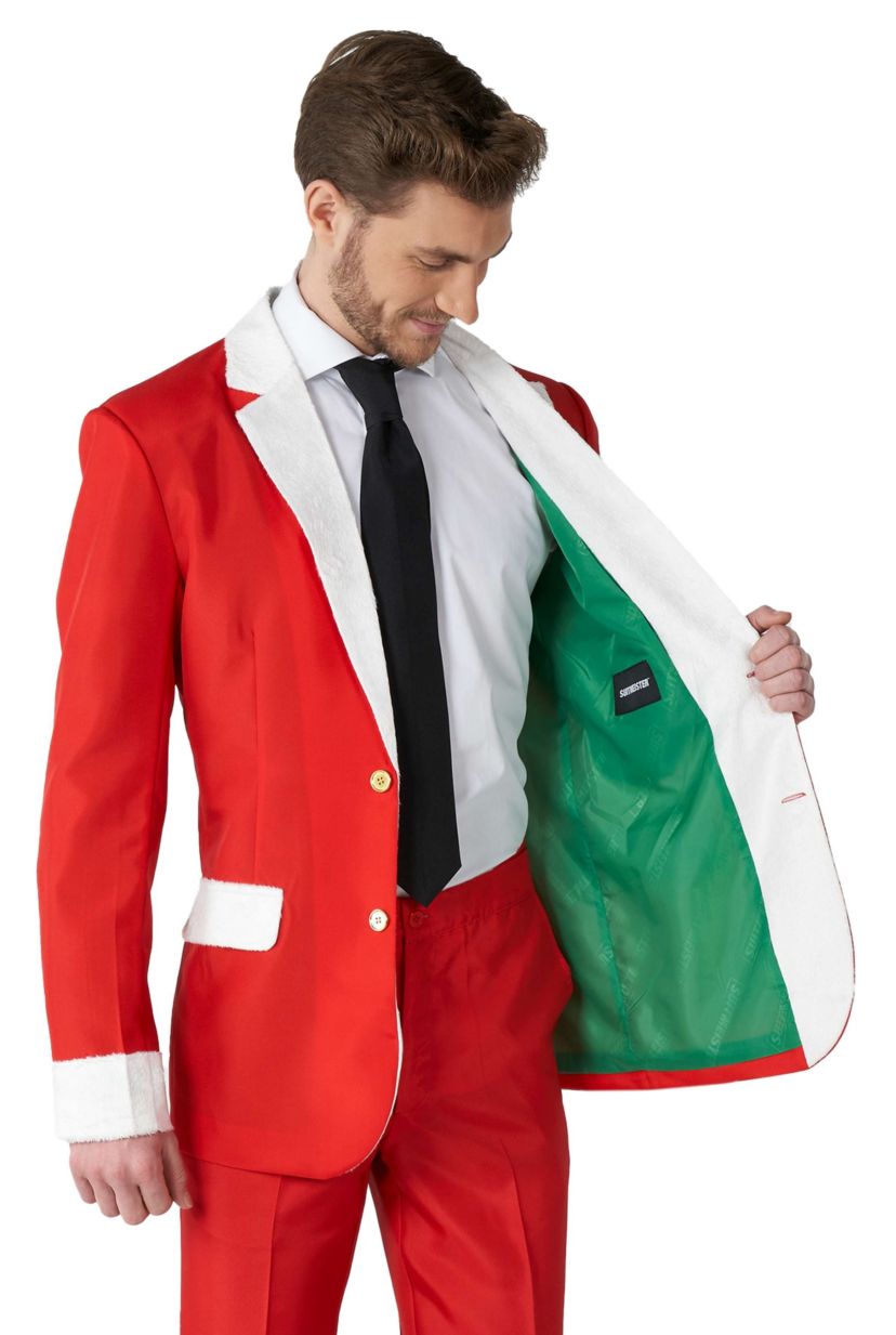 Santa Faux Fur  2 Piece Suit + Tie