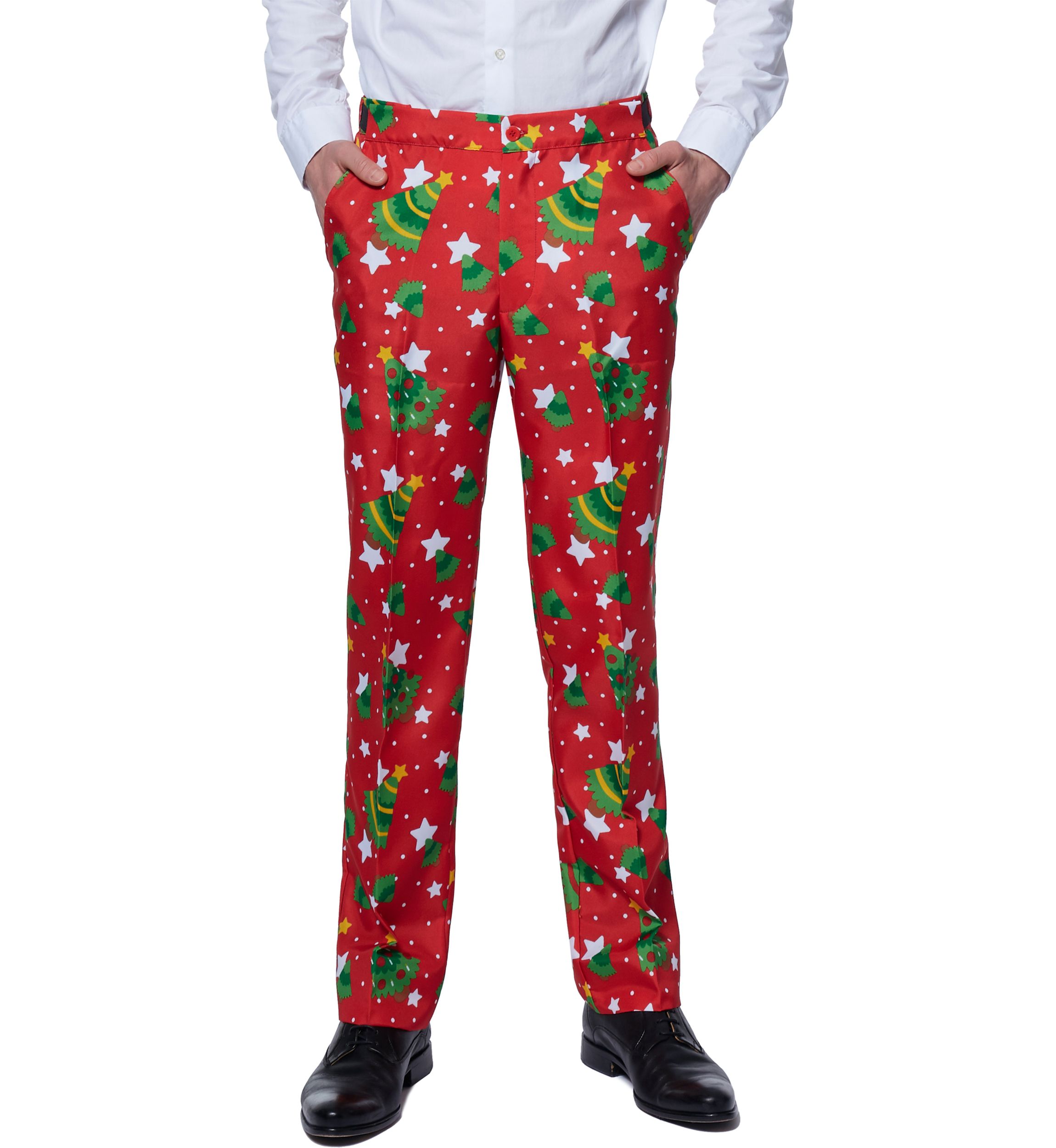 Christmas Trees Stars Red  2 Piece Suit + Tie