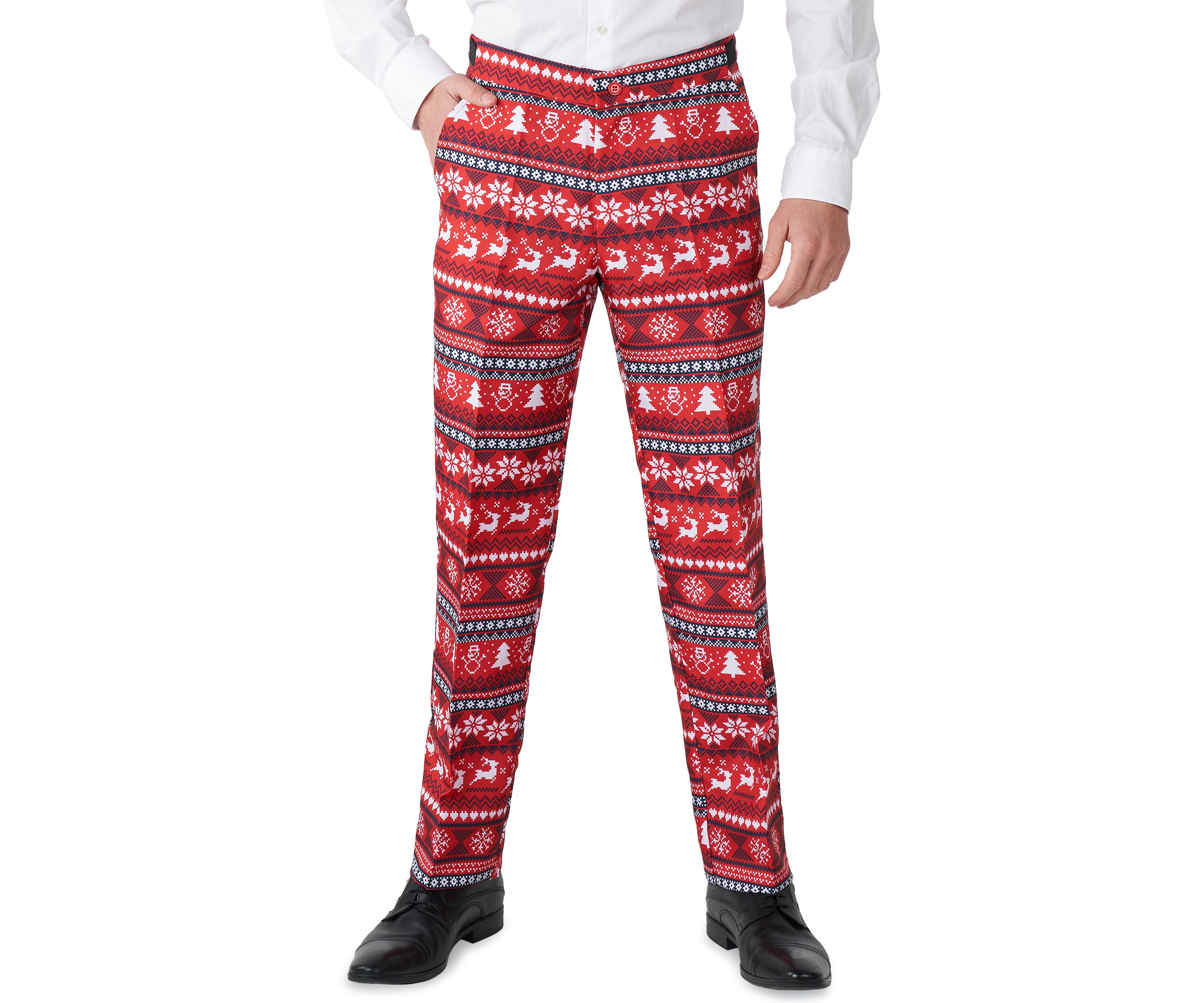 Nordic Pixel Red  2 Piece Suit + Tie