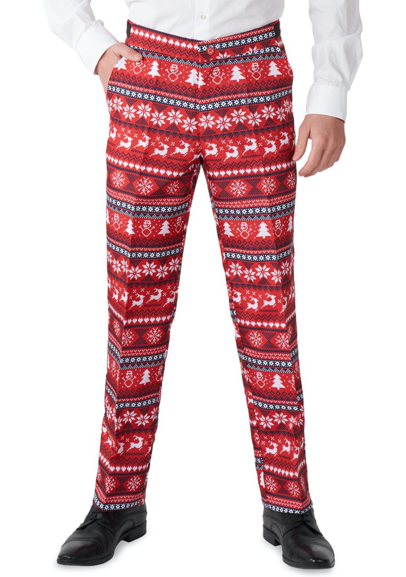 Nordic Pixel Red  2 Piece Suit + Tie