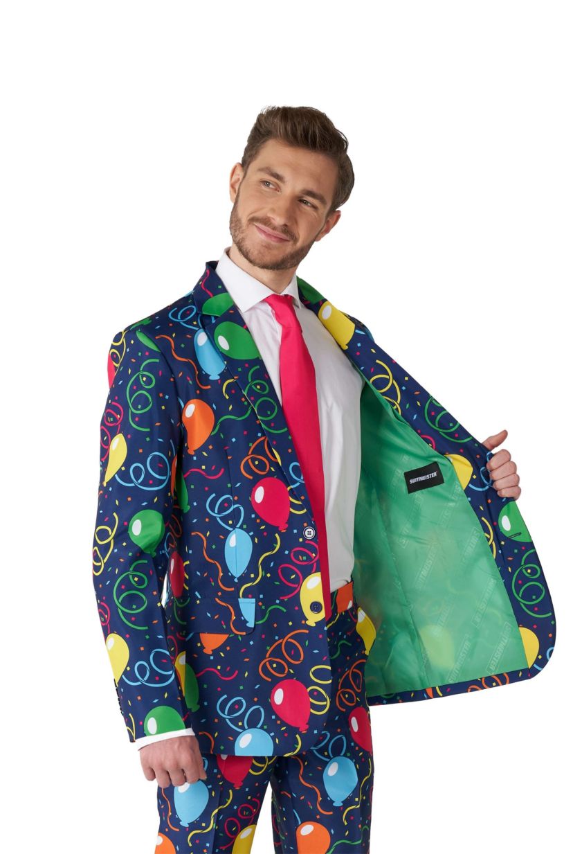 Confetti Balloons Navy 2 Piece Suit + Tie