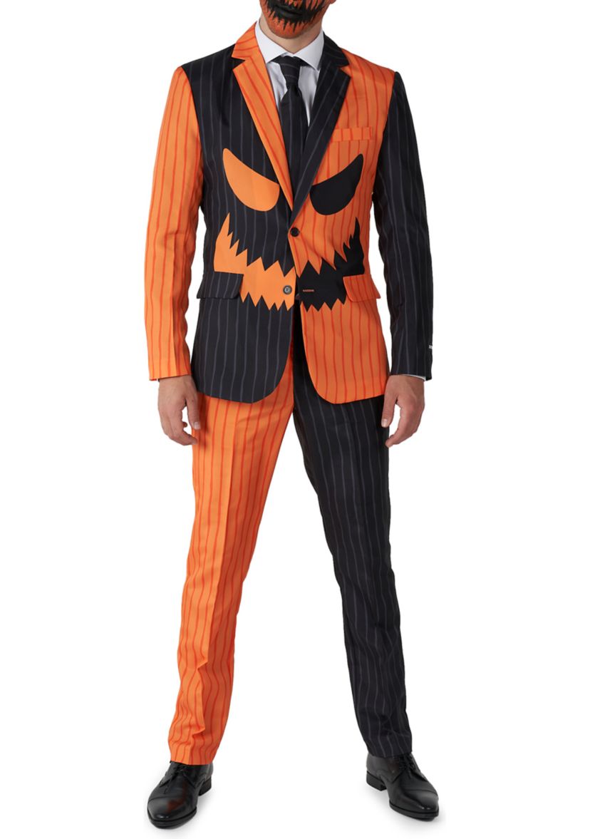 Jack-O Pinstripe Black  2 Piece Suit + Tie