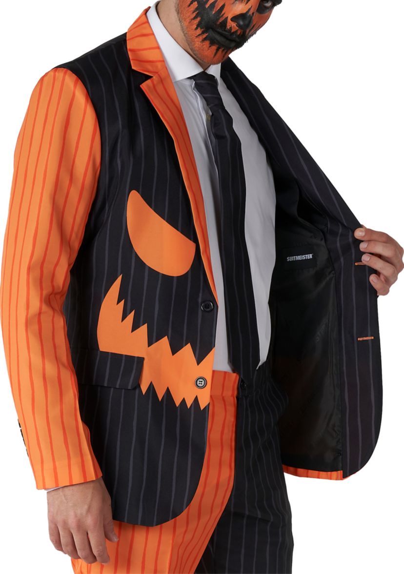 Jack-O Pinstripe Black  2 Piece Suit + Tie