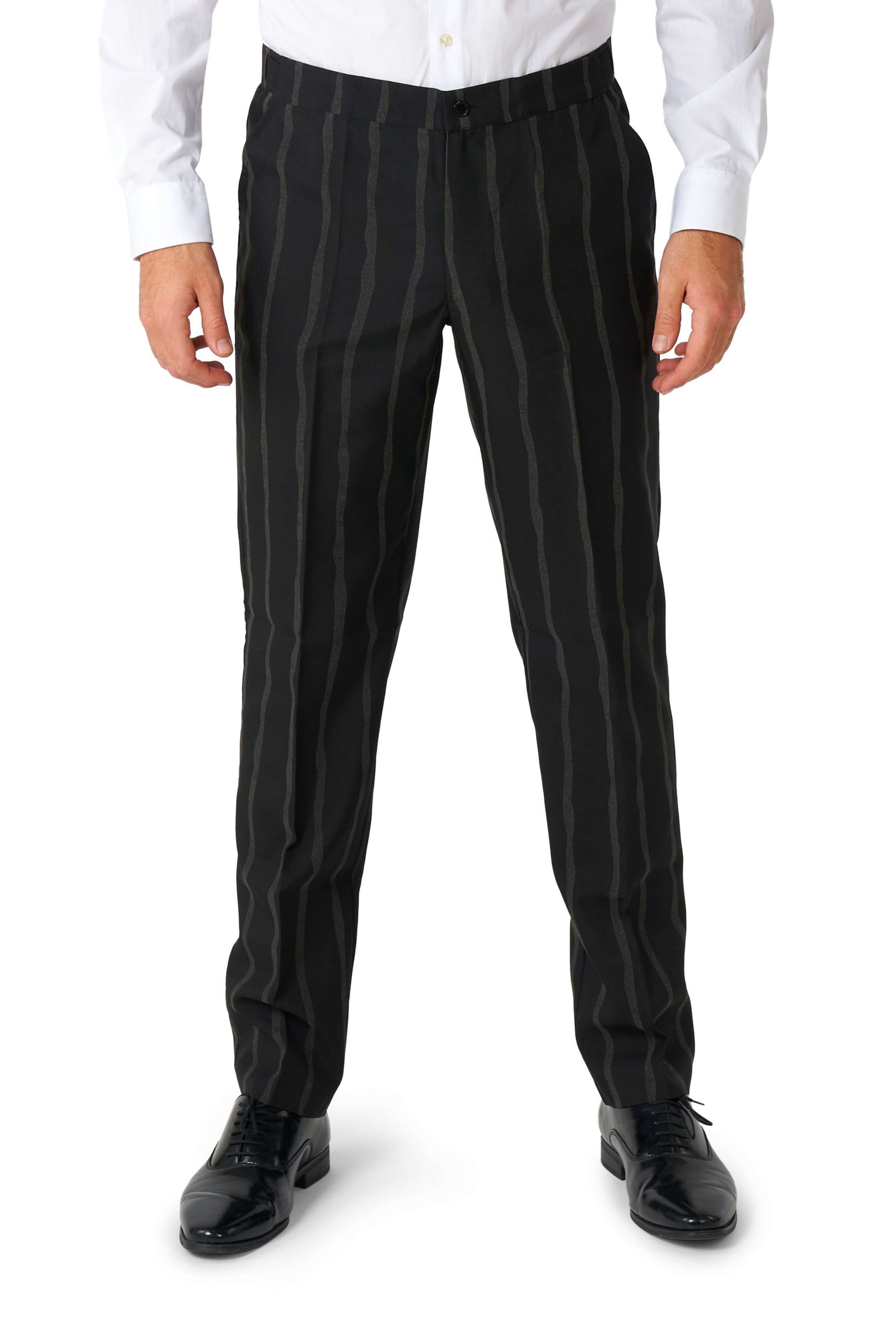 Oversized Pinstripe Black  2 Piece Suit + Tie