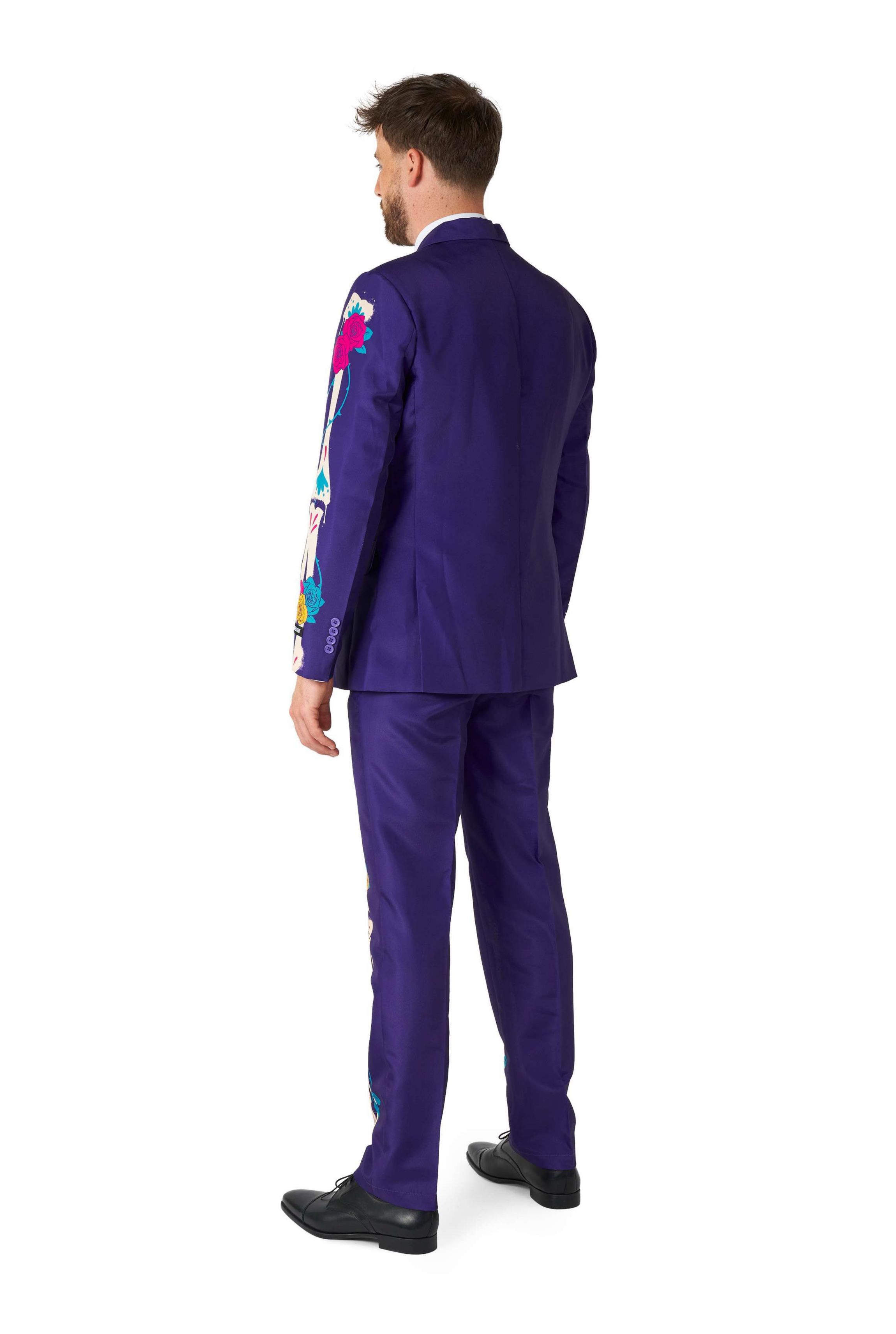 Sugar Skull Purple  2 Piece Suit + Tie