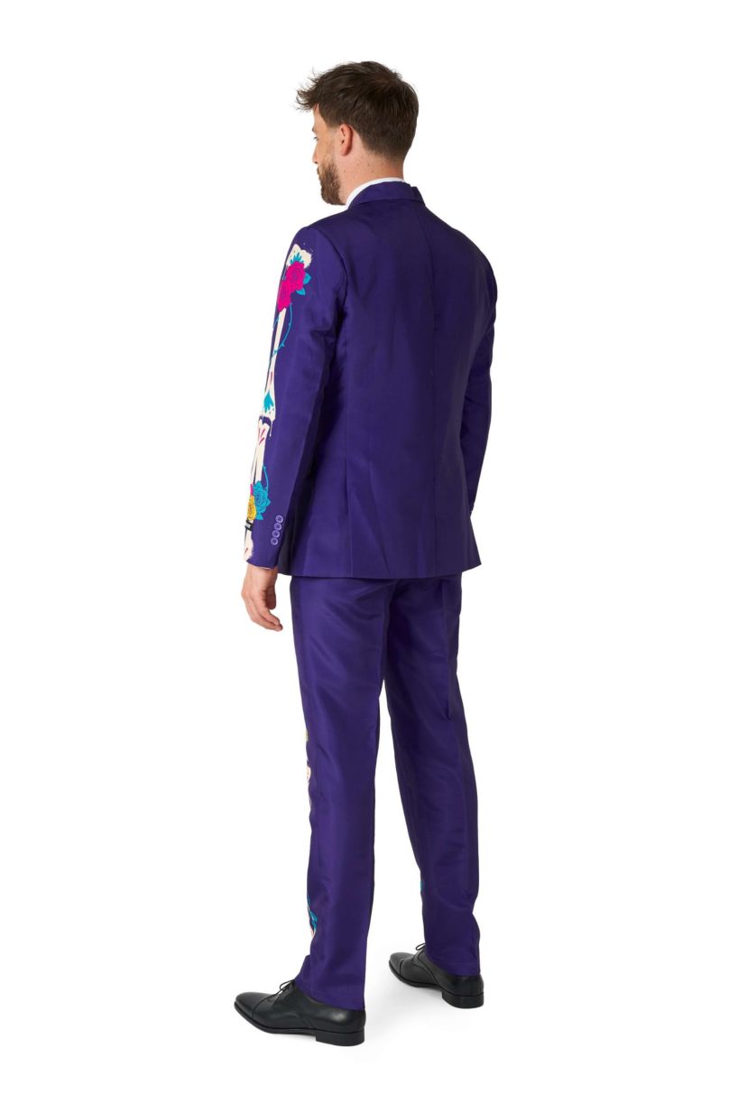 Sugar Skull Purple  2 Piece Suit + Tie
