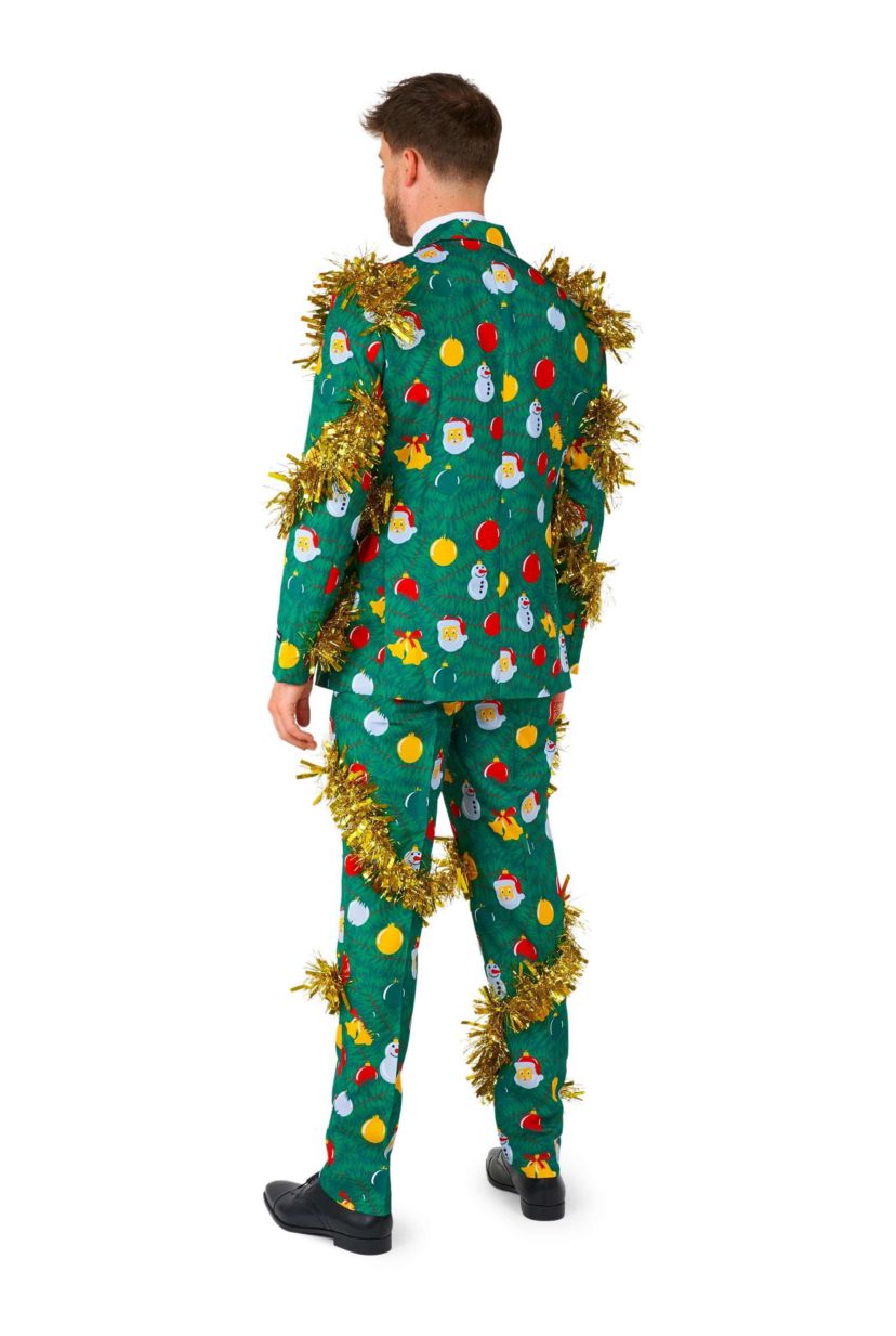 Christmas Deco Green 2 Piece Suit + Tie