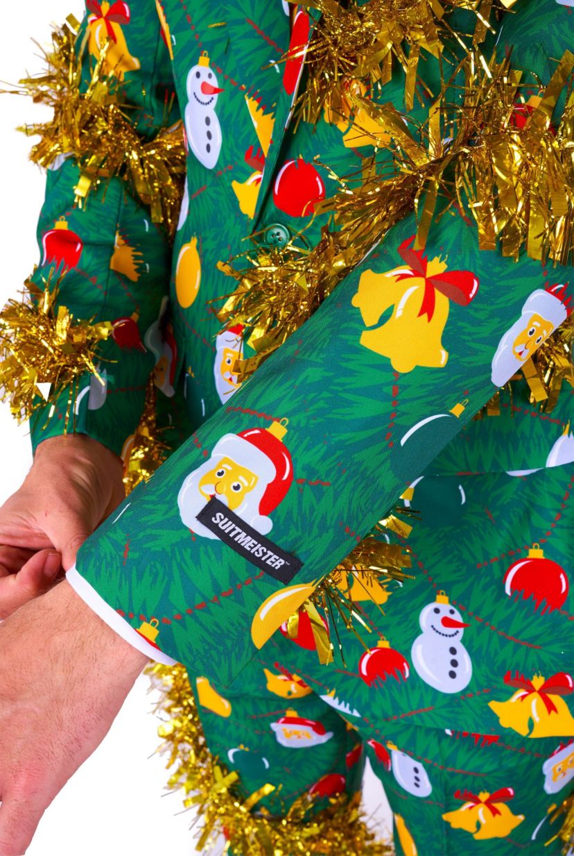 Christmas Deco Green 2 Piece Suit + Tie