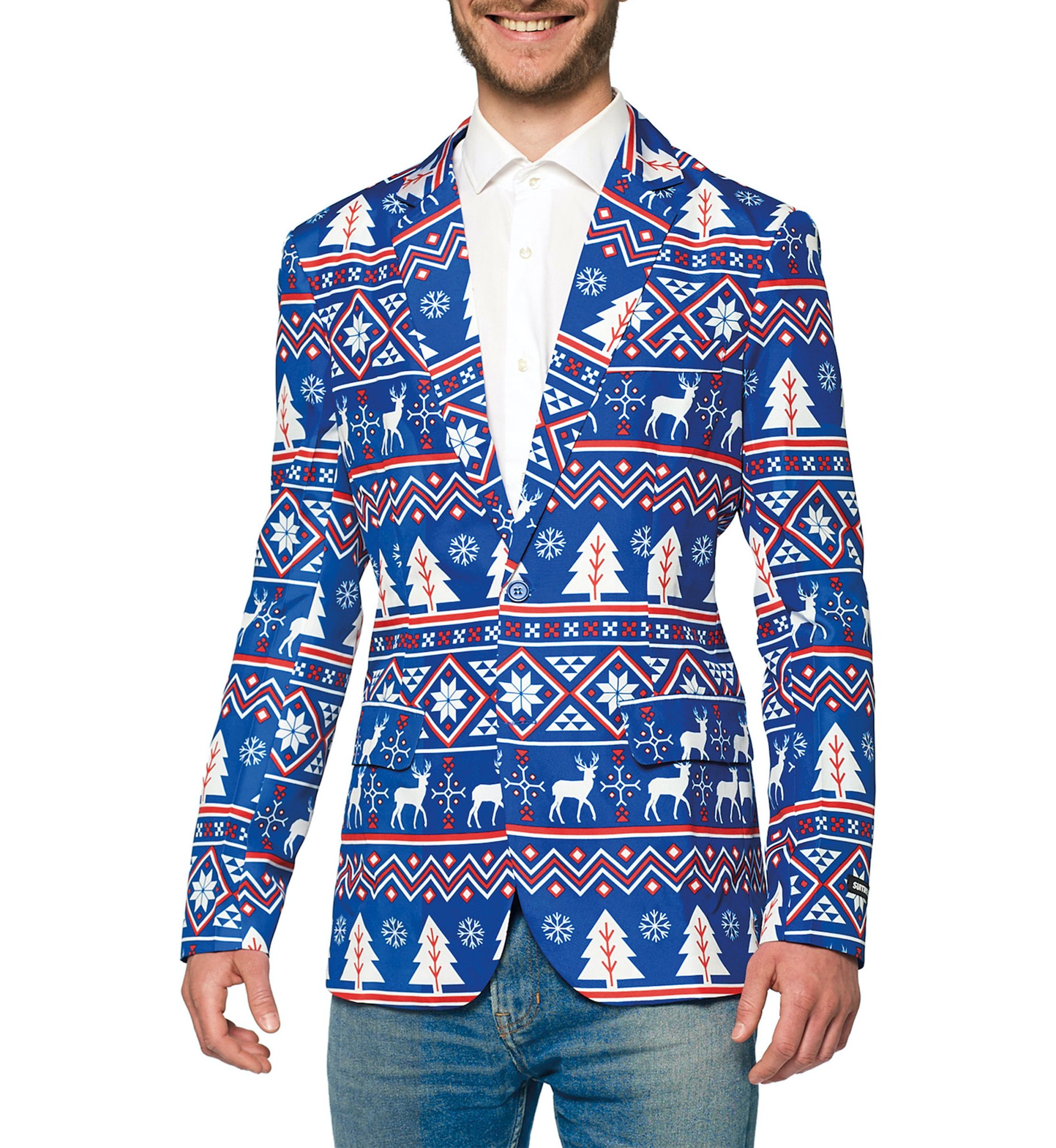 Christmas Blue Nordic Blazer