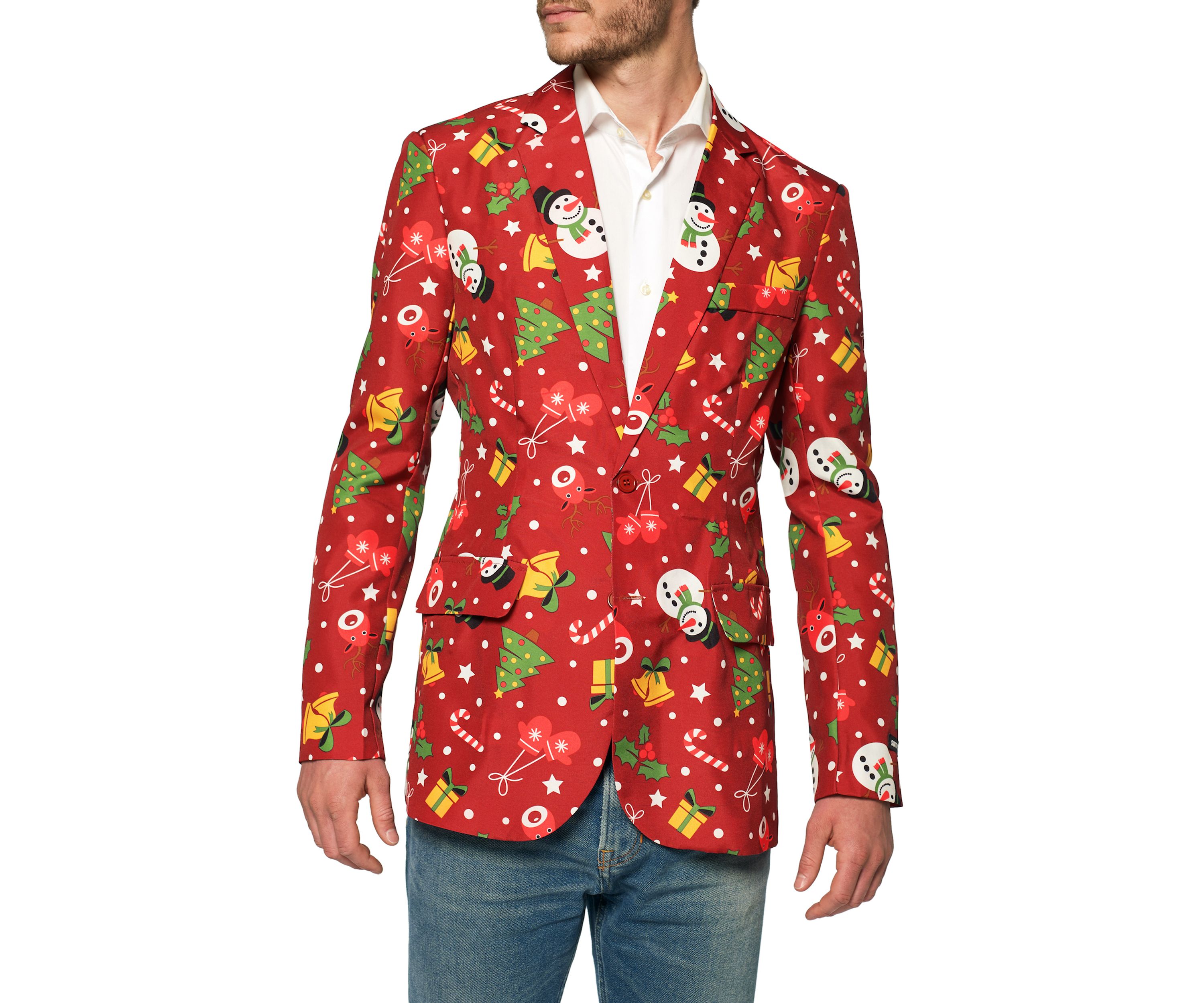 Christmas Red Icons Light Up Blazer