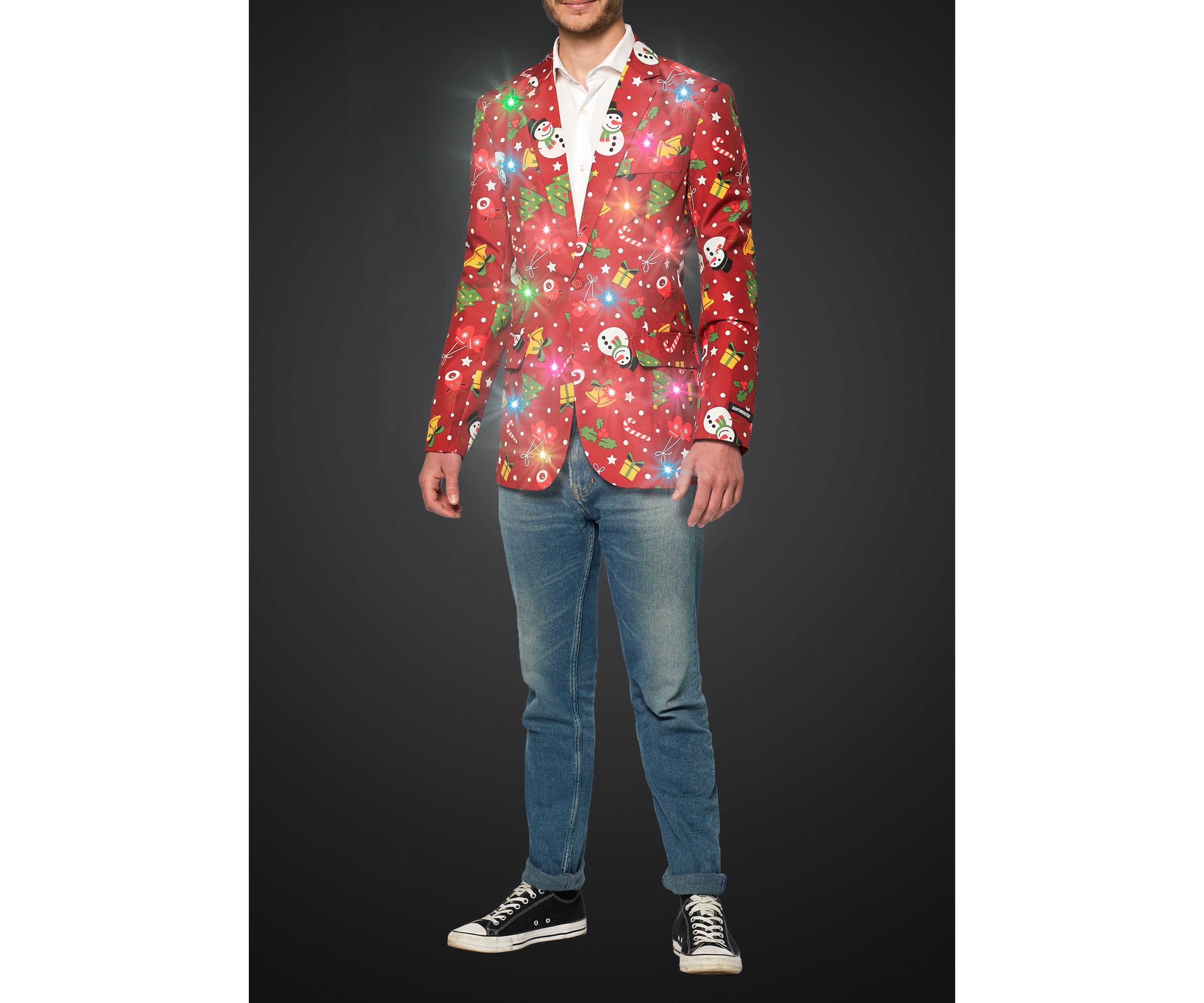Christmas Red Icons Light Up Blazer