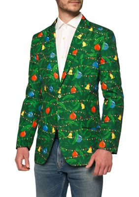 Christmas Green Tree Light Up Blazer