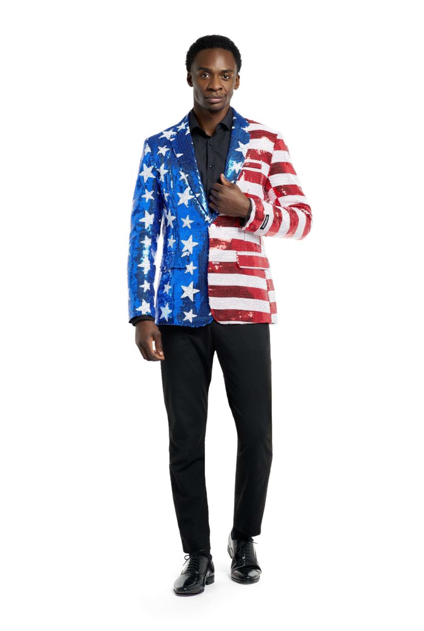 Suitmeister Mens Shiny Party Blazer - Sequins USA