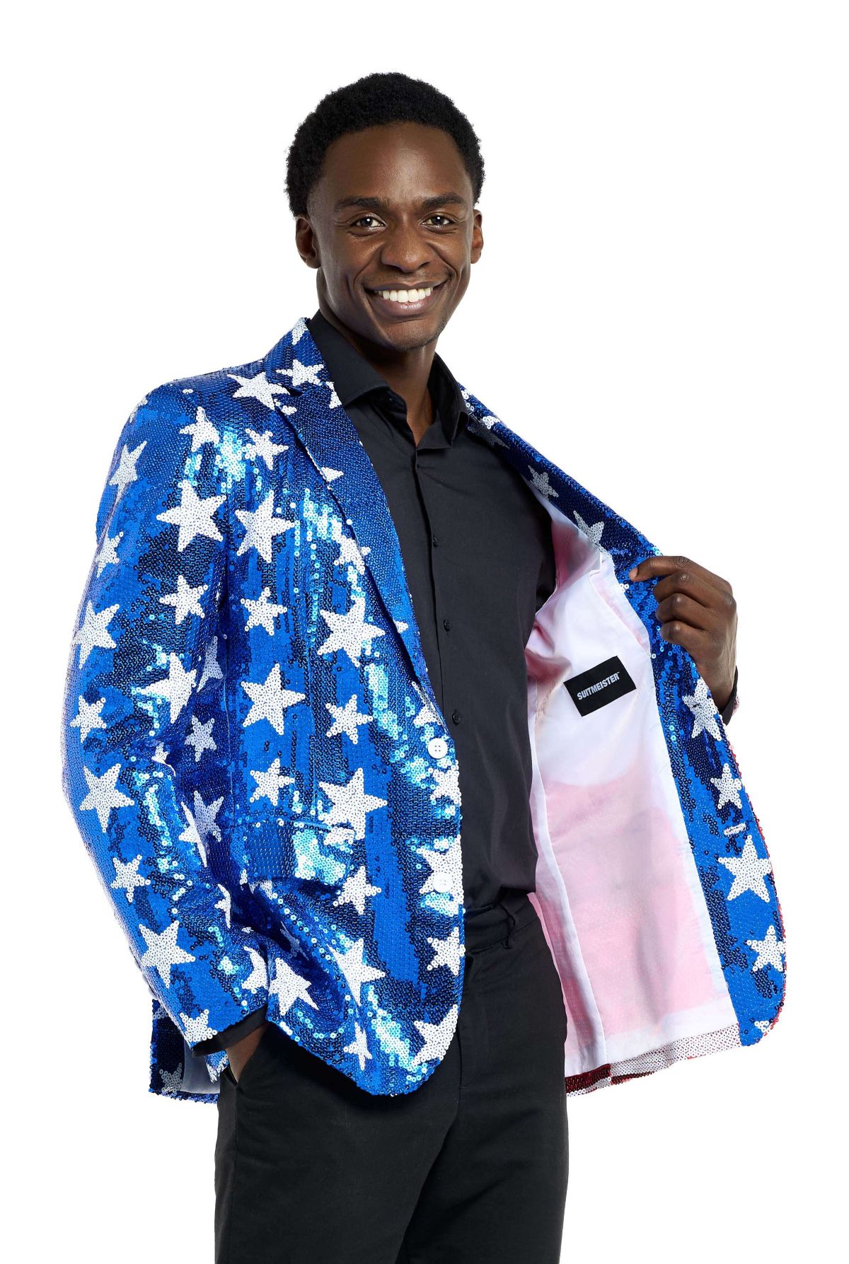 Suitmeister Mens Shiny Party Blazer - Sequins USA
