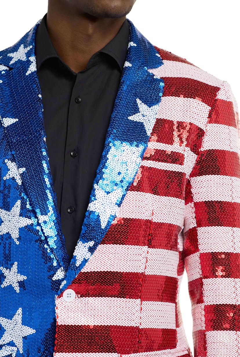 Suitmeister Mens Shiny Party Blazer - Sequins USA