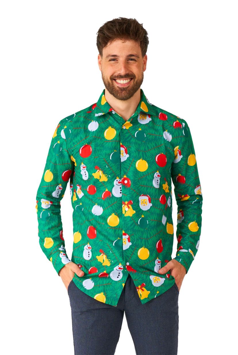 Christmas Ornaments Green Long Sleeve Shirt
