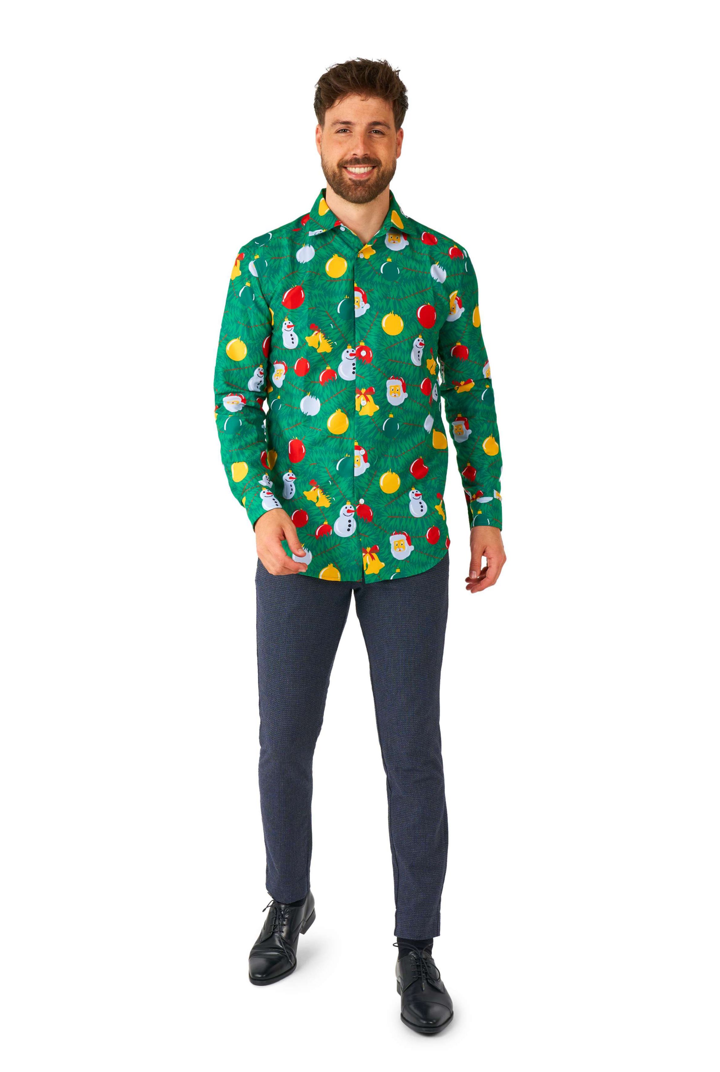 Christmas Ornaments Green Long Sleeve Shirt