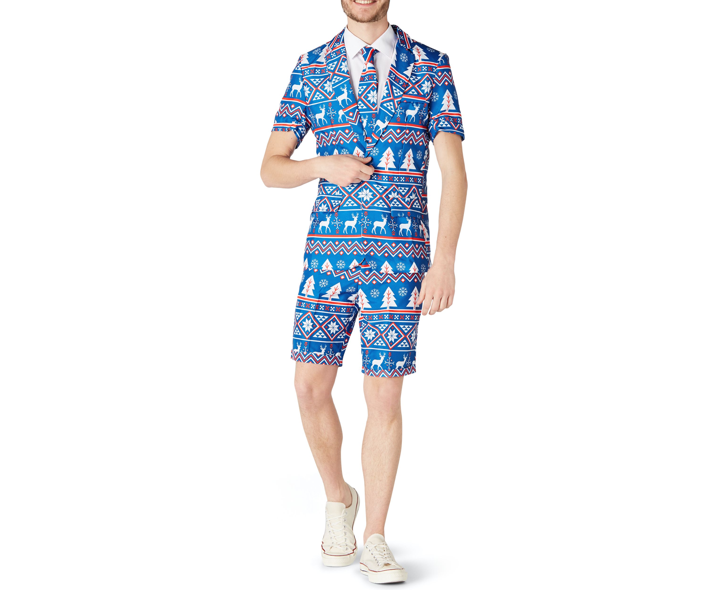 SUMMER Christmas Blue Nordic 2 Piece Suit + Tie