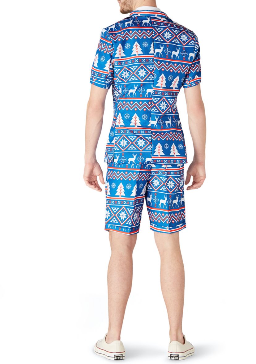 SUMMER Christmas Blue Nordic 2 Piece Suit + Tie