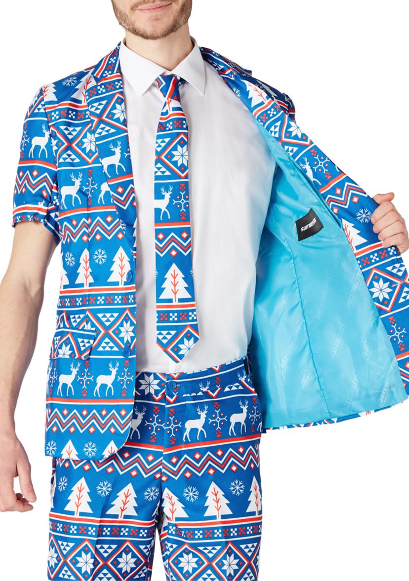 SUMMER Christmas Blue Nordic 2 Piece Suit + Tie