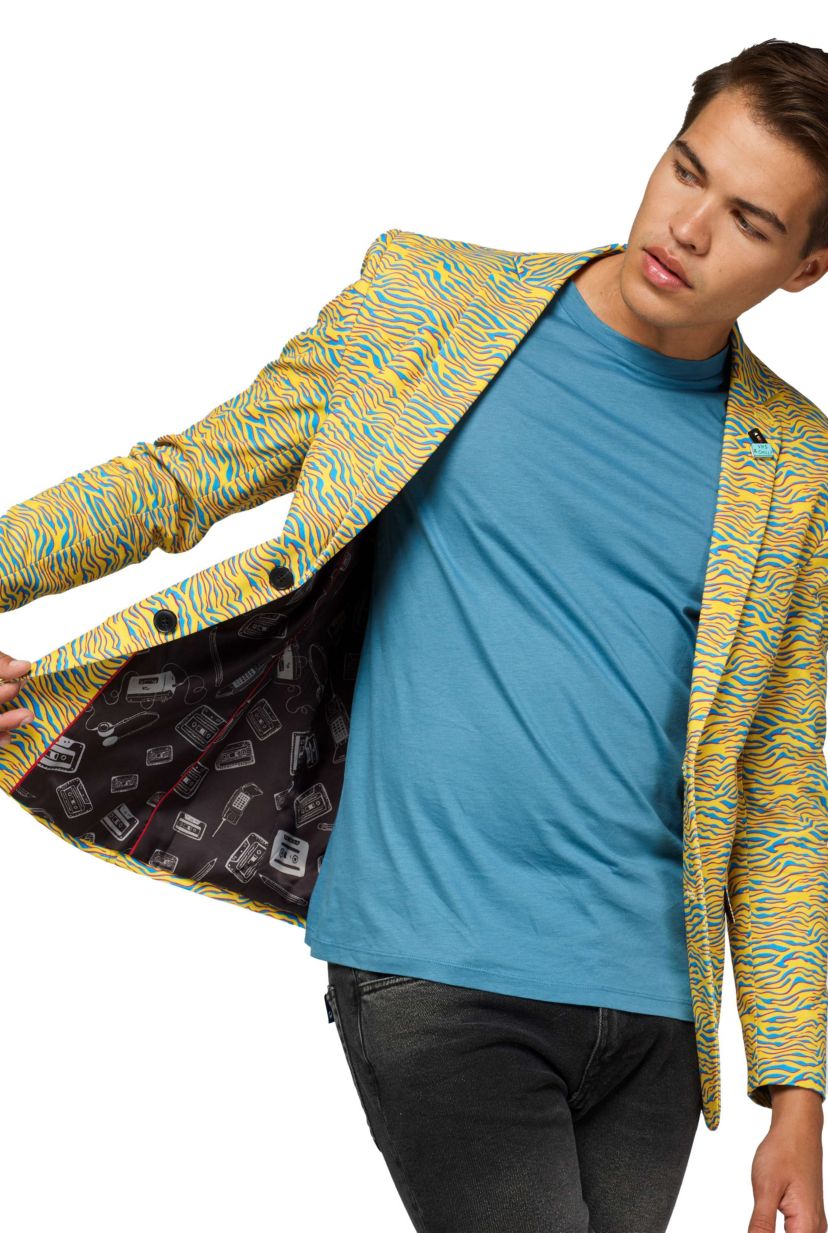 Mens Deluxe Blazer  Retro 80s Animal Blazer