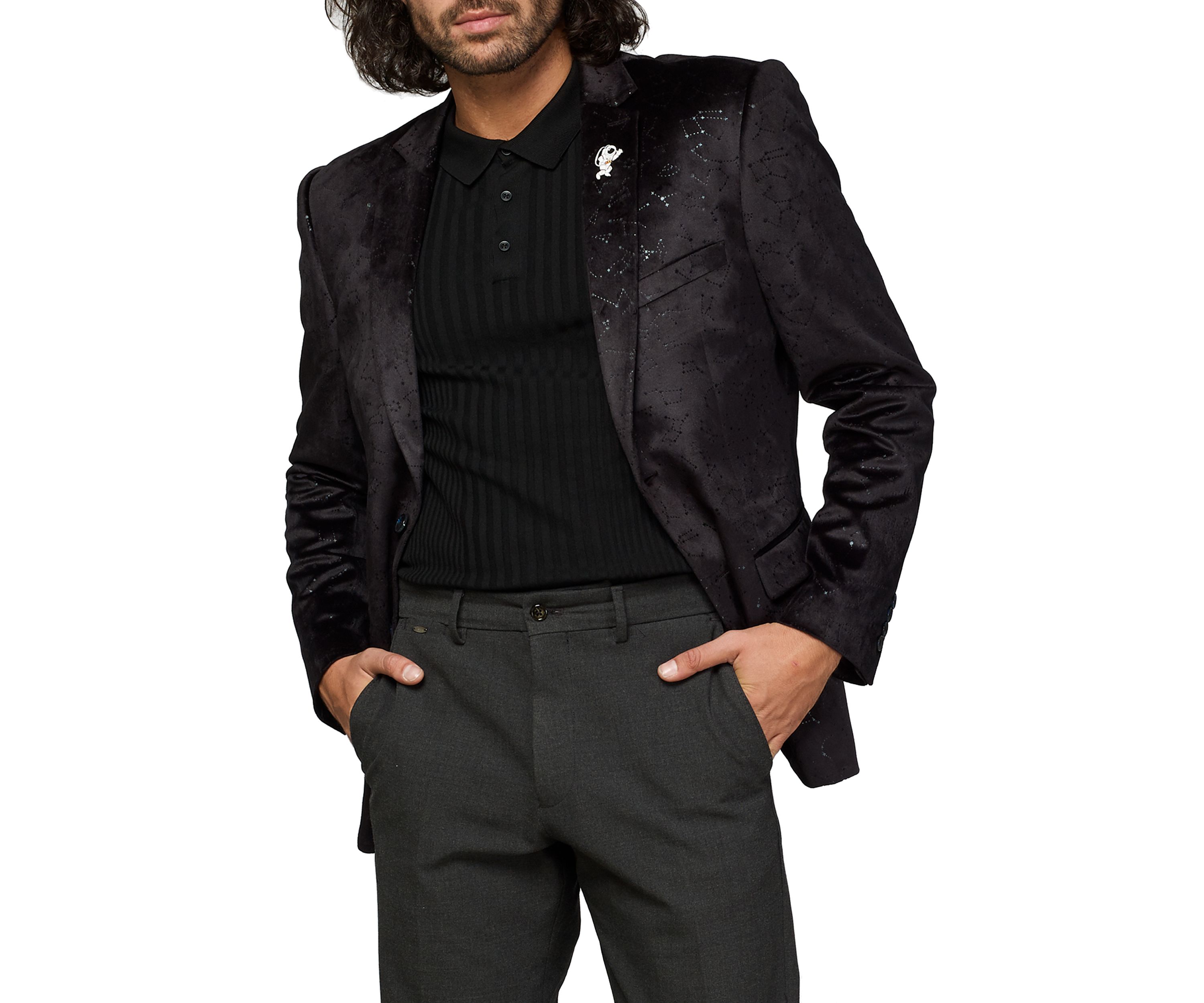 Outer Space Constellations Black Dinner Jacket Blazer