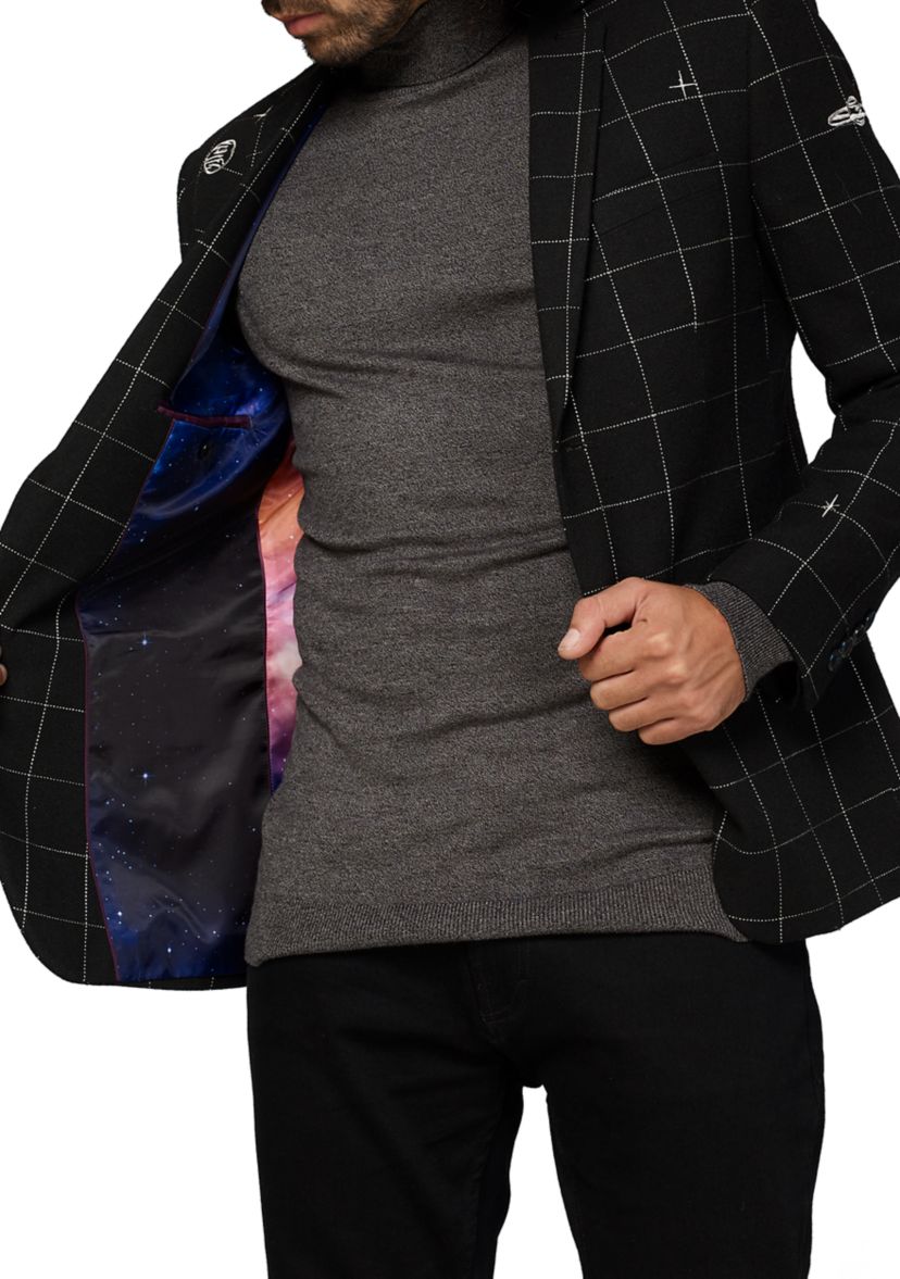 Mens Deluxe Blazer  Outer Space Galaxy Map Blazer