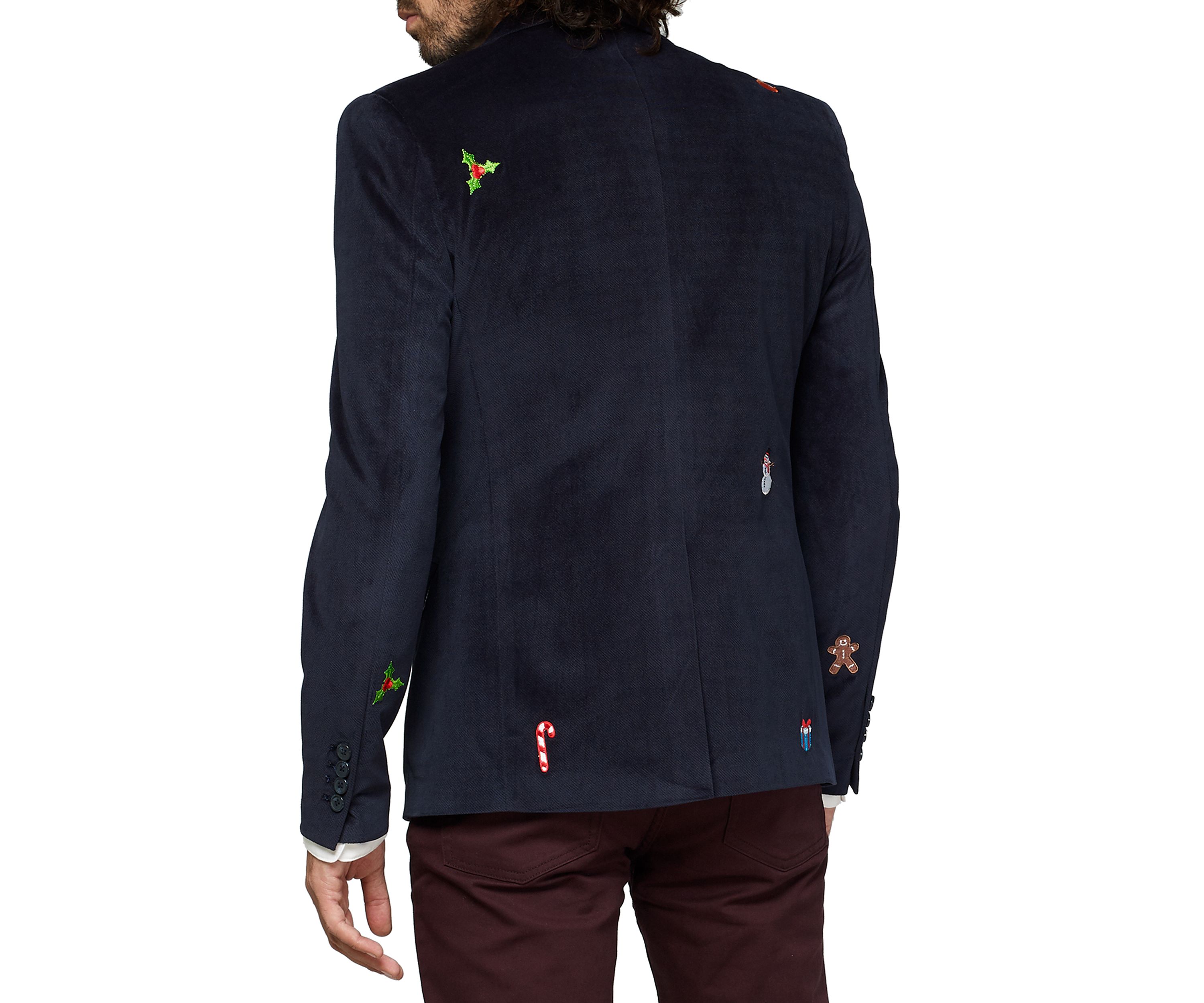 Christmas X-Mas Icons Navy Dinner Jacket Blazer