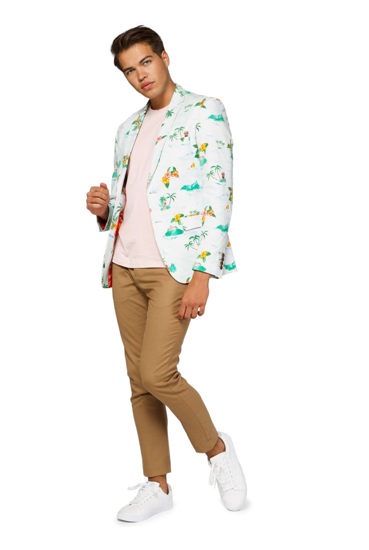 Tropical Hawaiian Aloha Blue Dinner Jacket Blazer