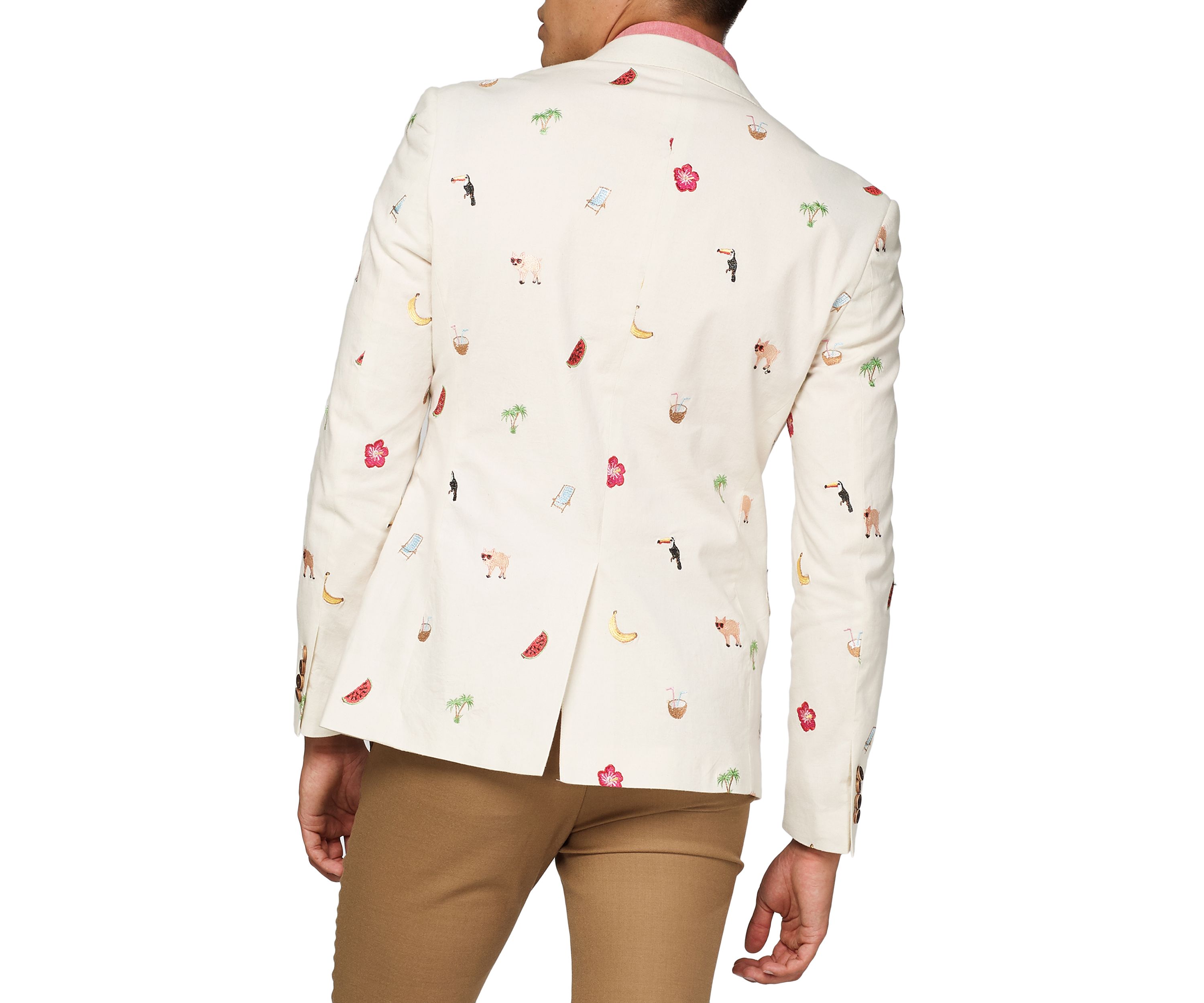Tropical Summer Icons Off White Blazer
