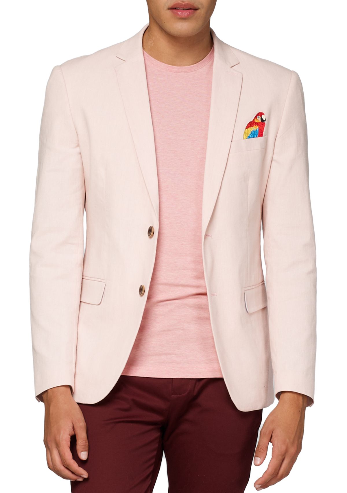 Tropical Birdie Soft Pink Dinner Jacket Blazer