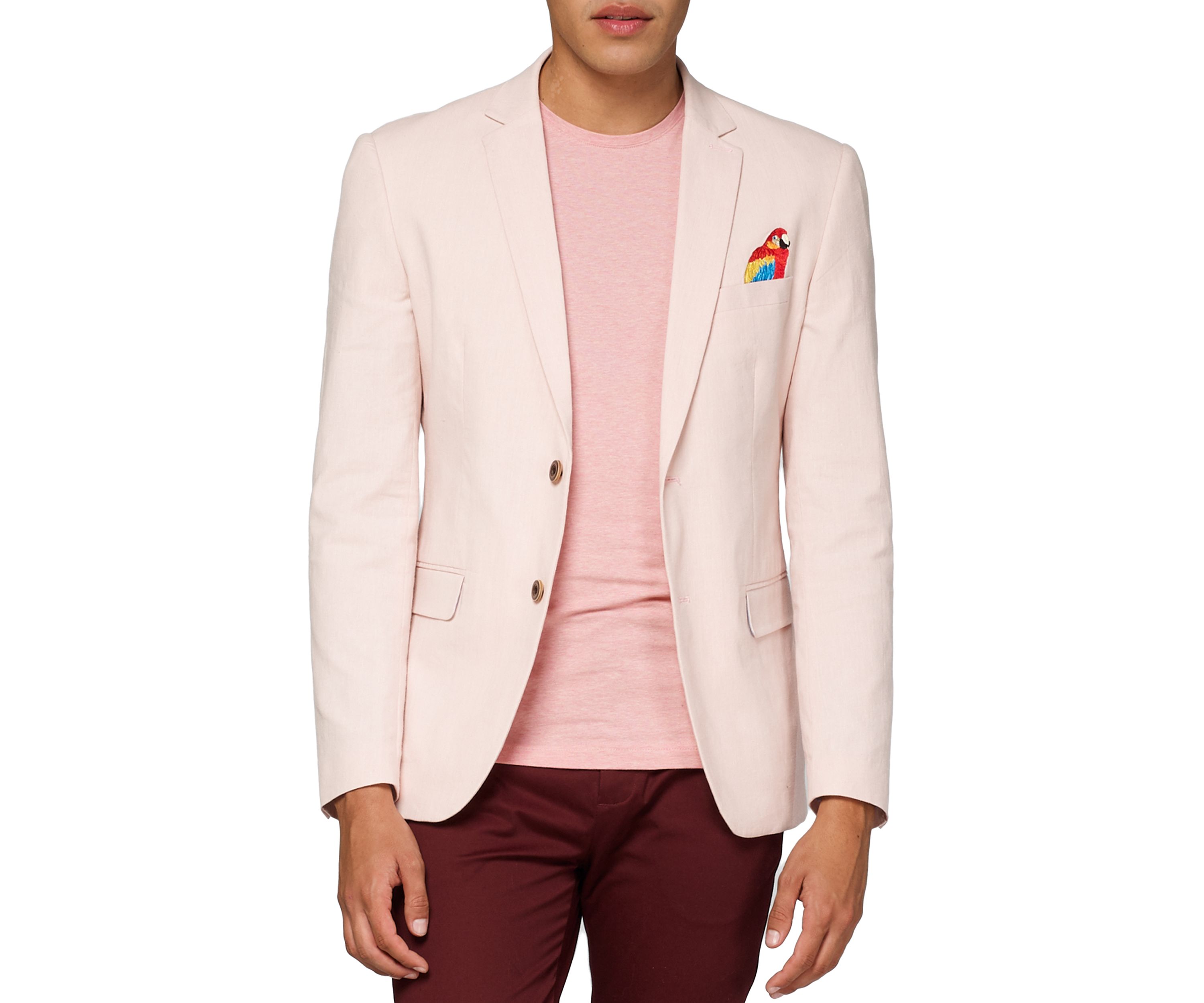 Tropical Birdie Soft Pink Dinner Jacket Blazer