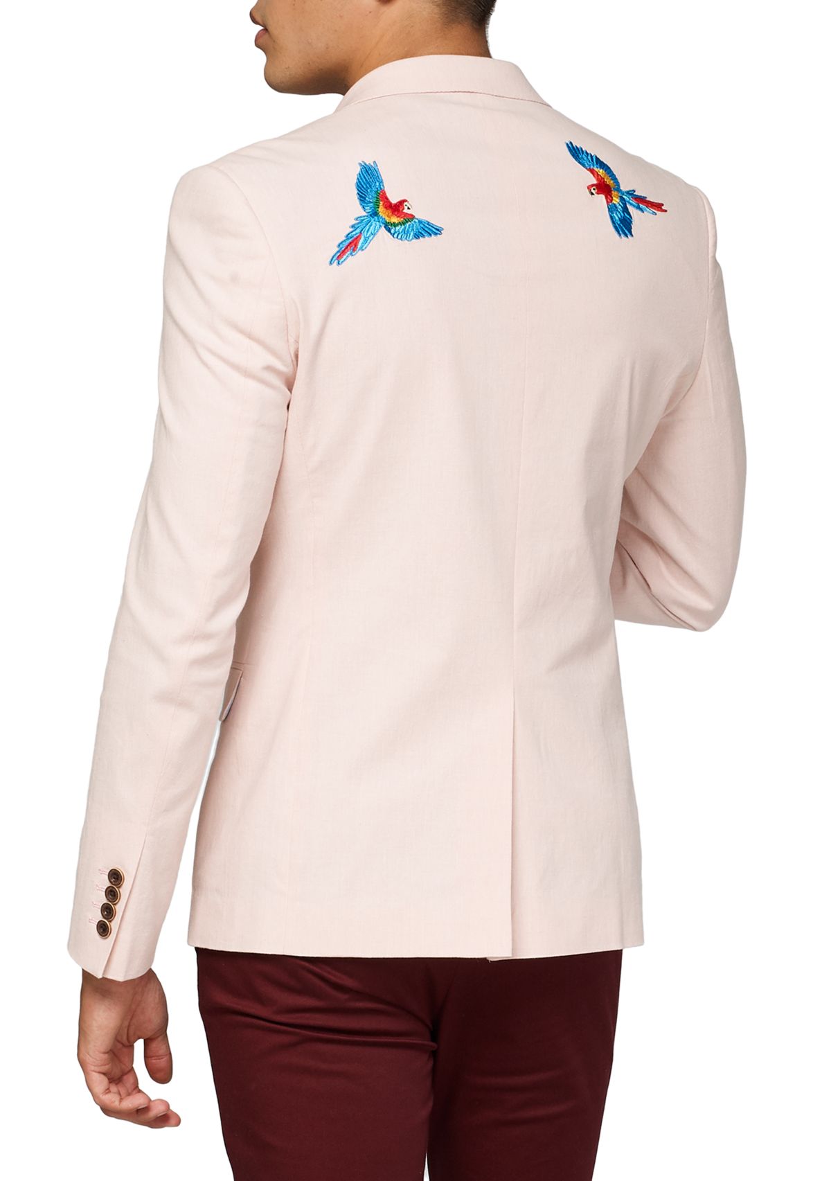 Tropical Birdie Soft Pink Dinner Jacket Blazer