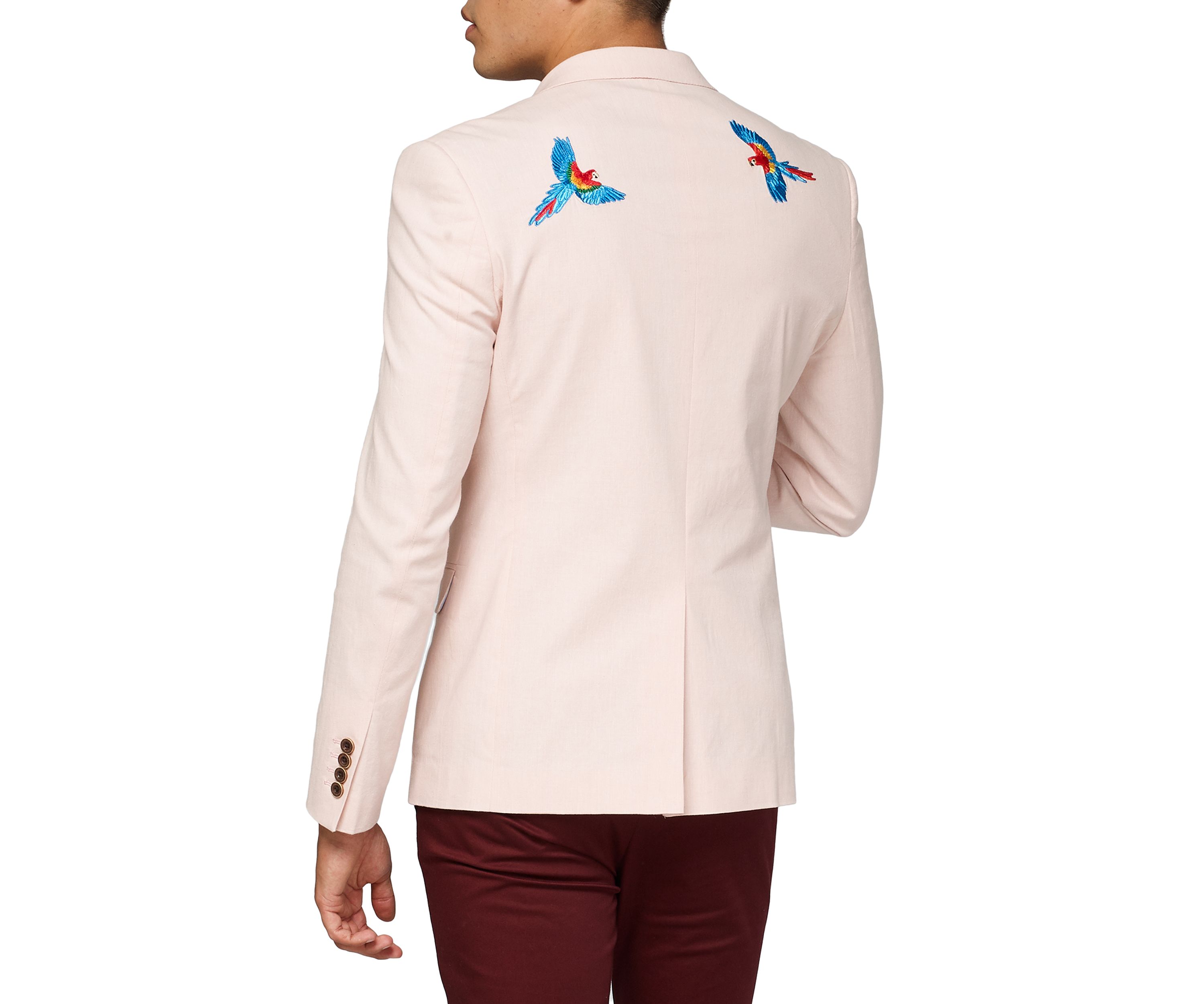 Tropical Birdie Soft Pink Dinner Jacket Blazer
