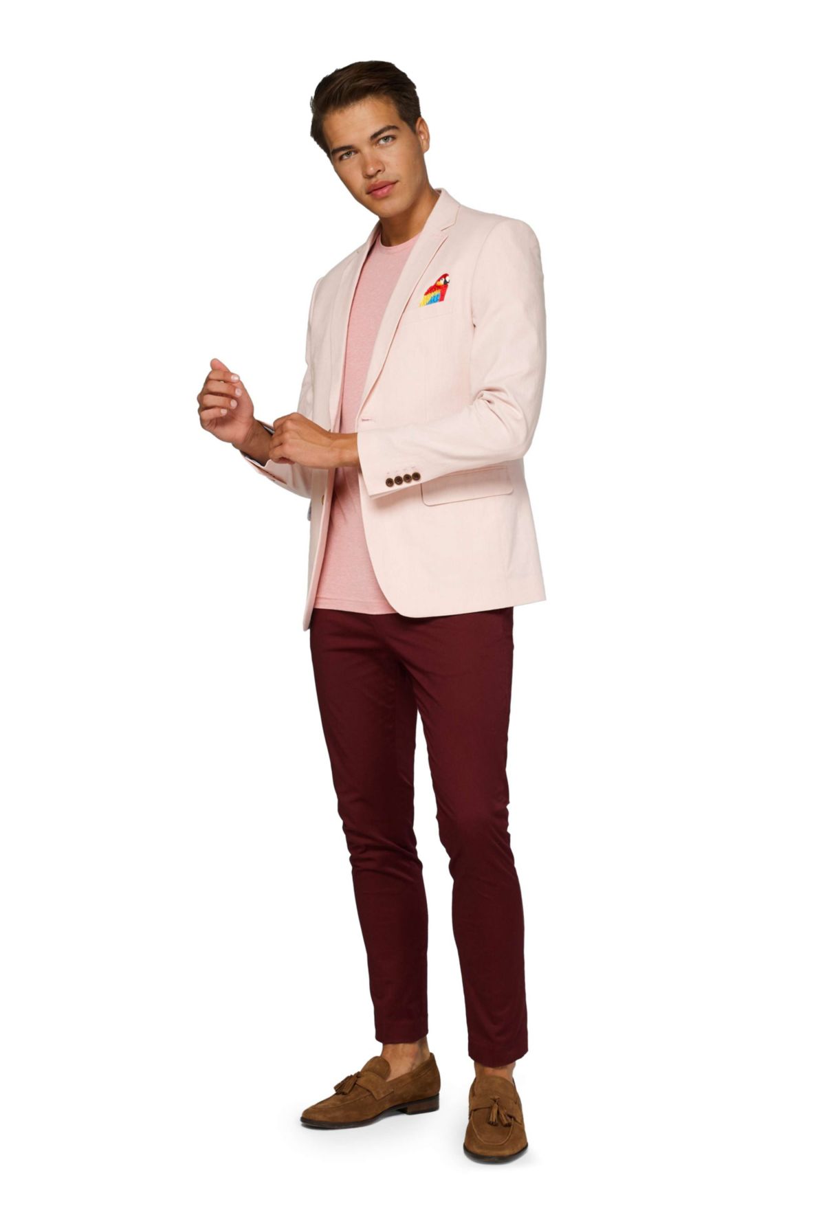 Tropical Birdie Soft Pink Dinner Jacket Blazer