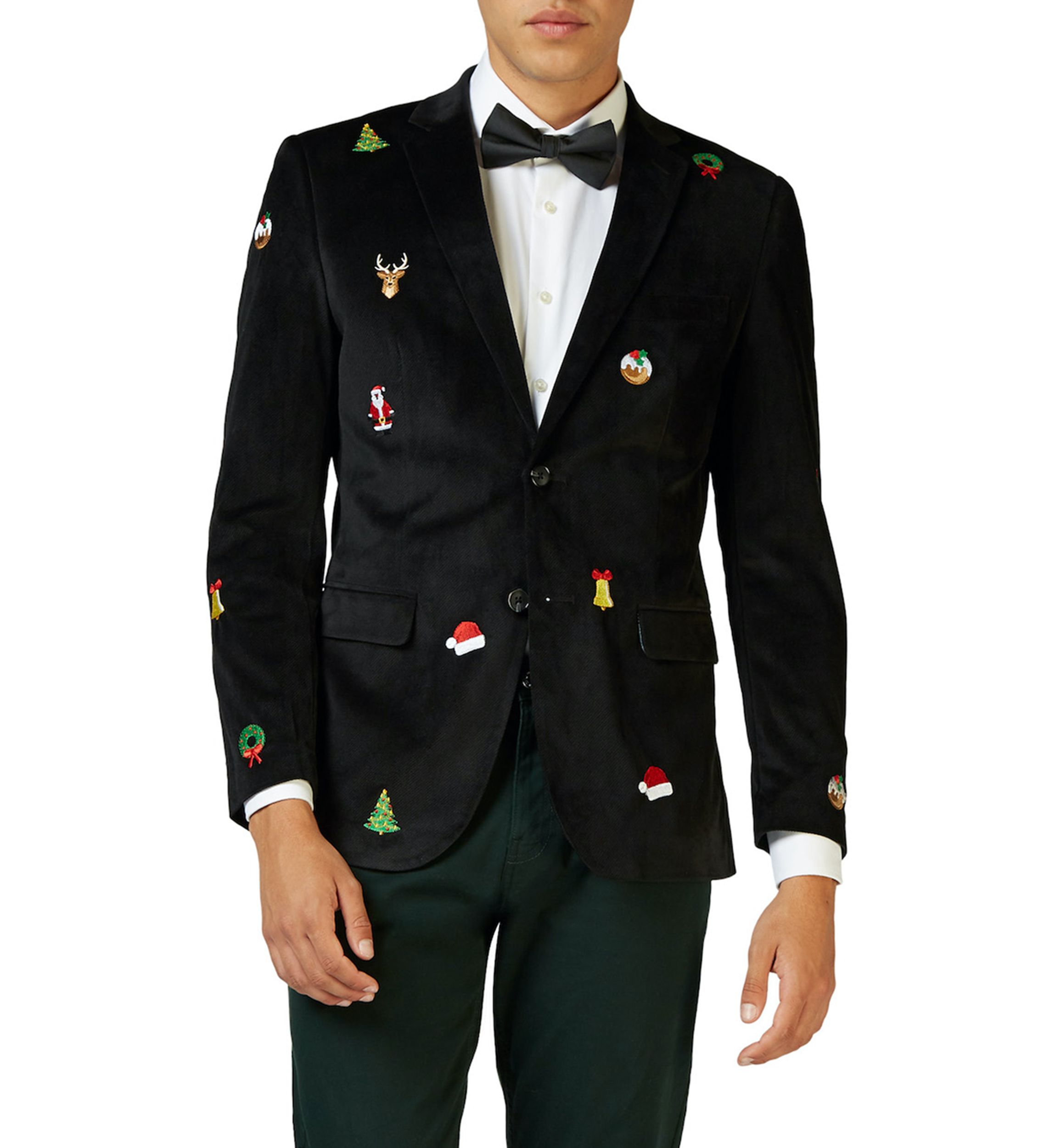 Christmas X-Mas Icons Black Dinner Jacket Blazer