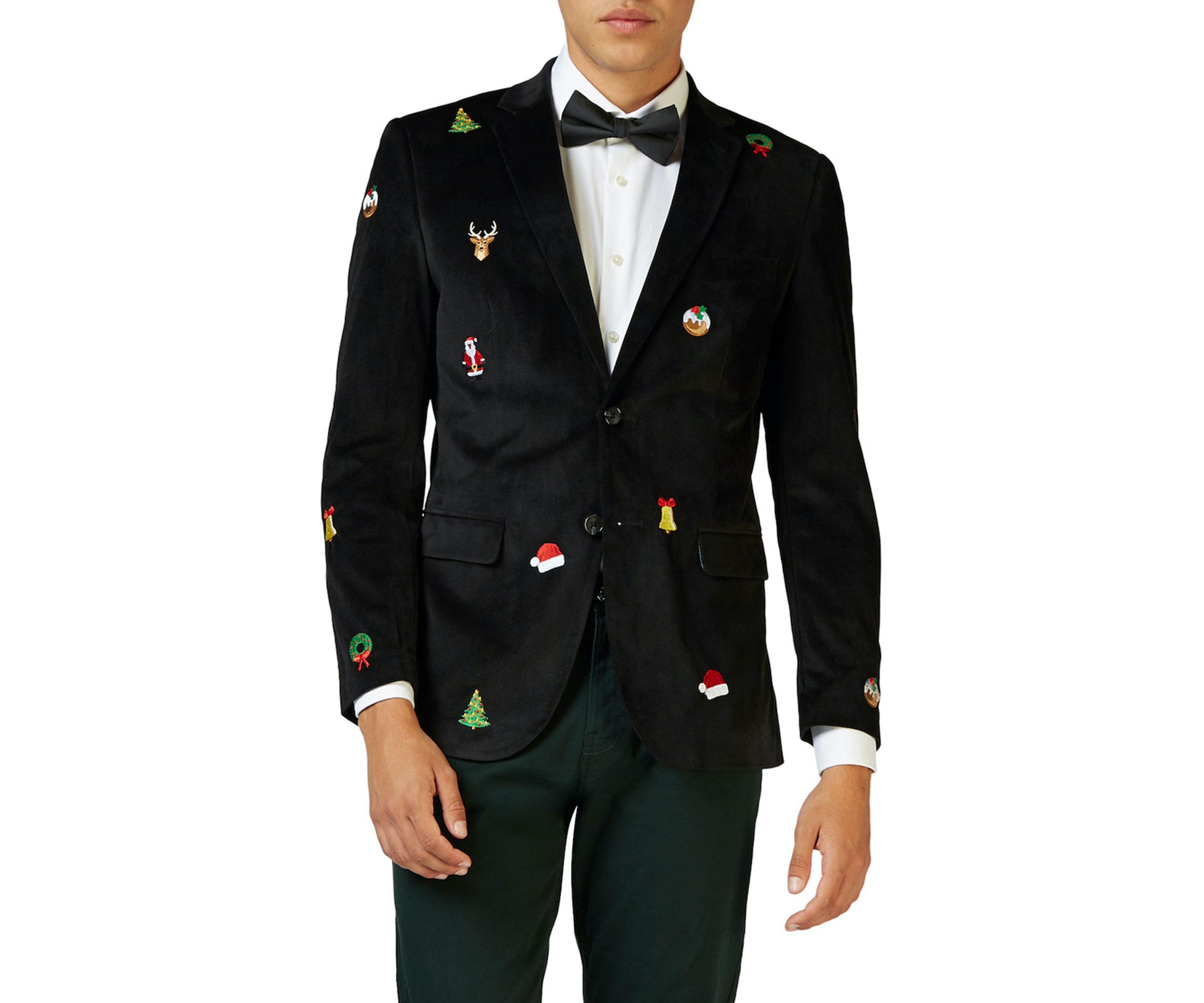Christmas X-Mas Icons Black Dinner Jacket Blazer