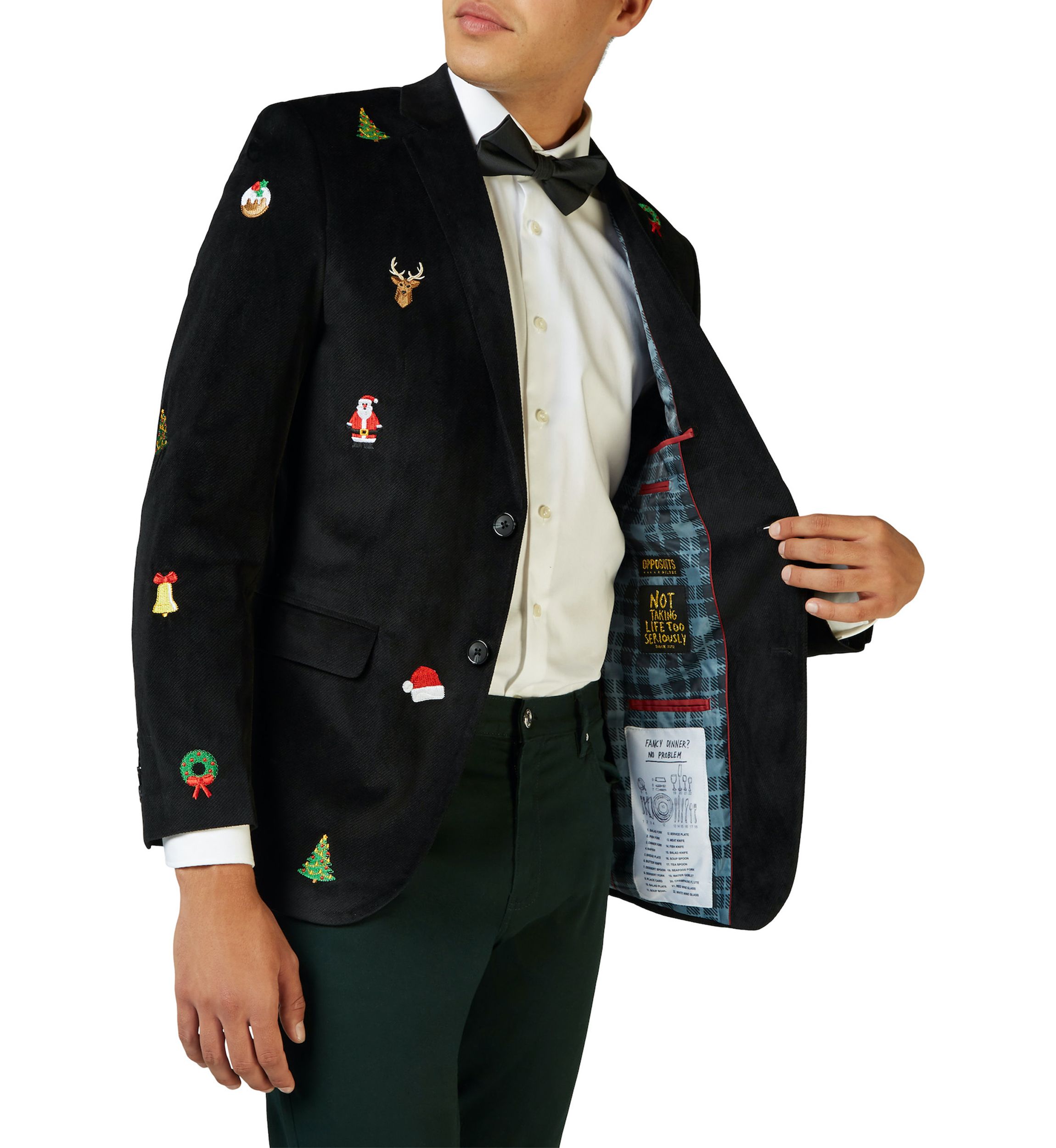 Christmas X-Mas Icons Black Dinner Jacket Blazer