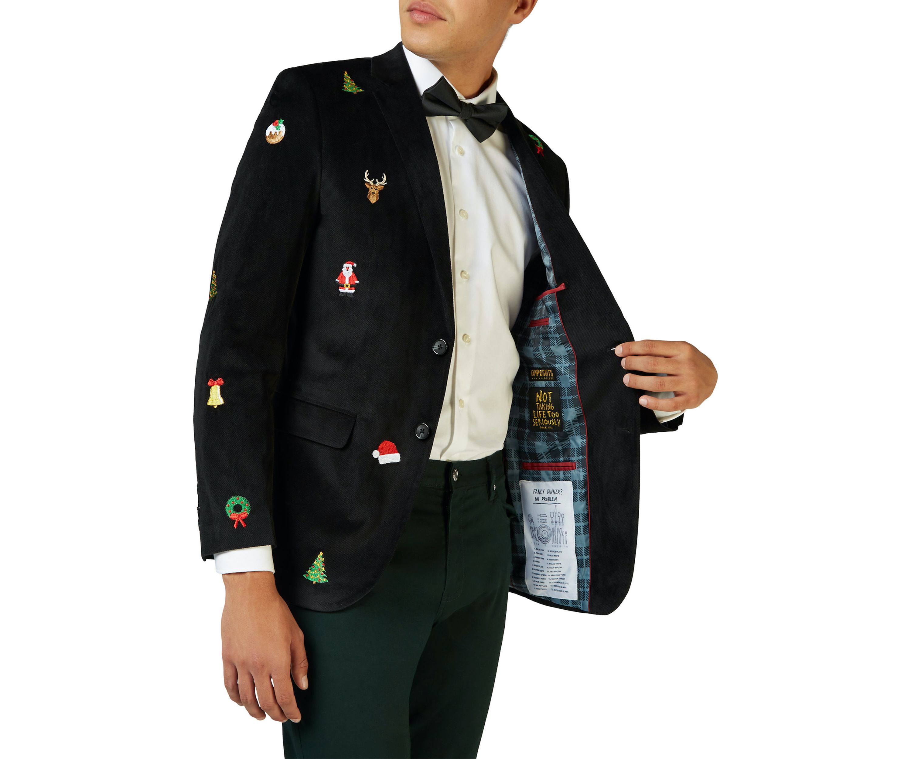 Christmas X-Mas Icons Black Dinner Jacket Blazer