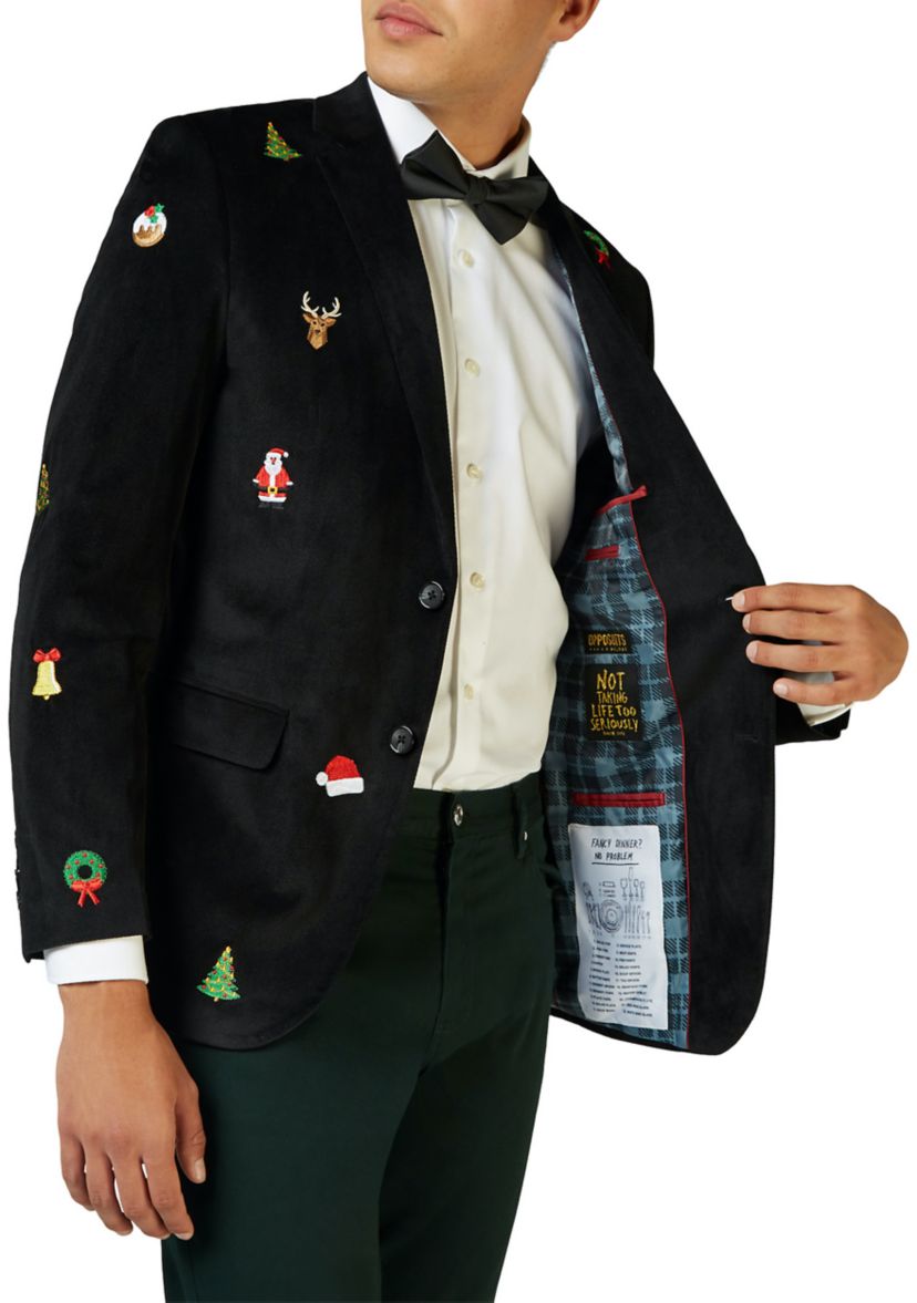 Christmas X-Mas Icons Black Dinner Jacket Blazer