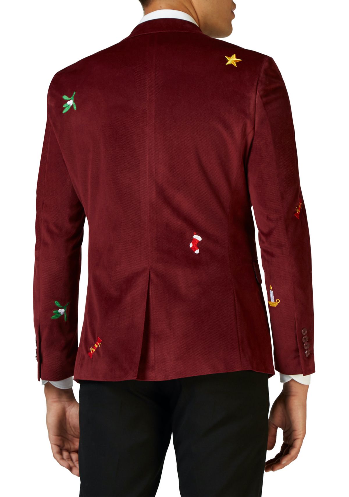 Christmas X-Mas Icons Deep Burgundy Dinner Jacket Blazer