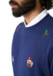 Christmas Icons Navy Christmas Sweater