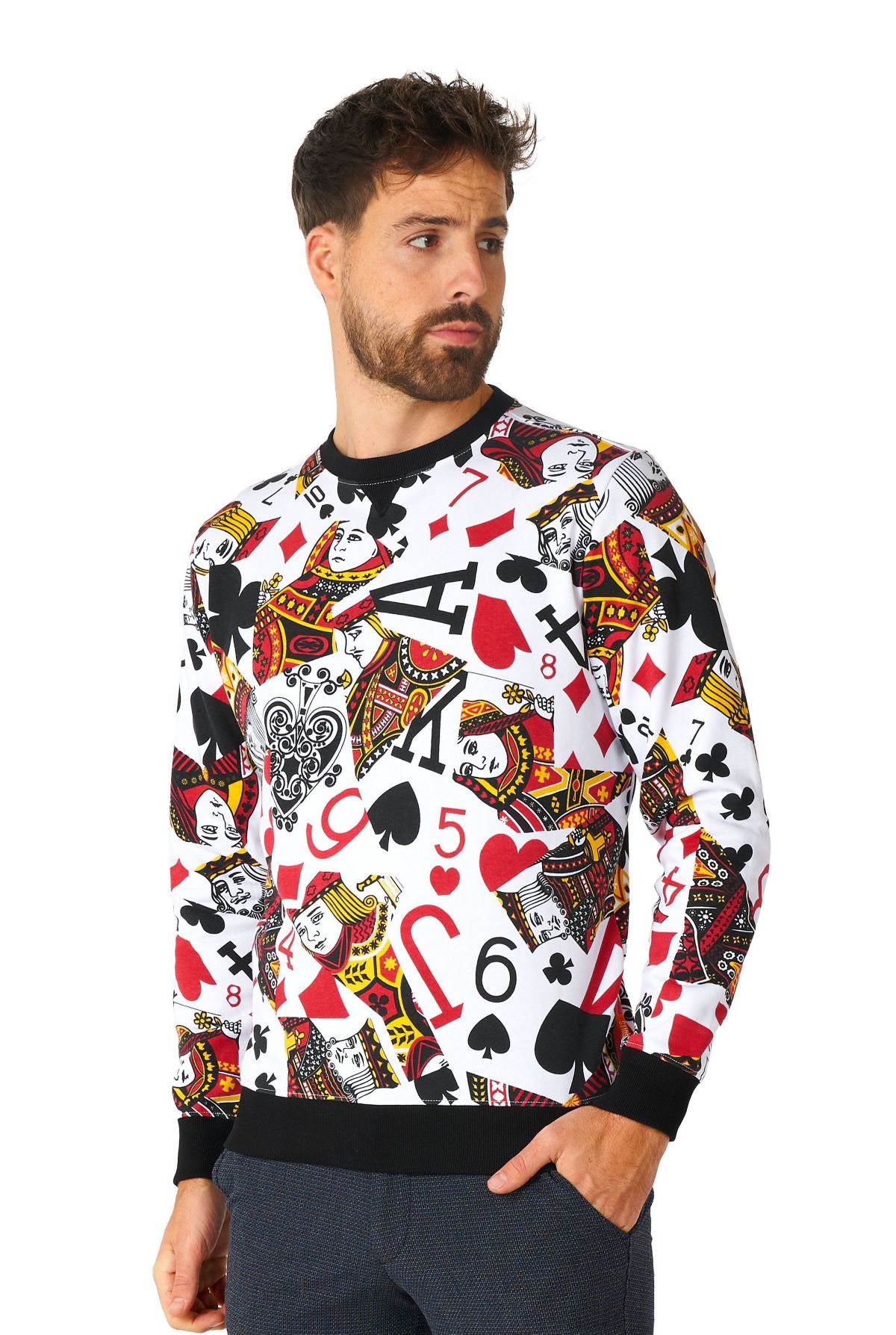 OppoSuits Mens Sweatshirt - King Of Clubs - Multicolor