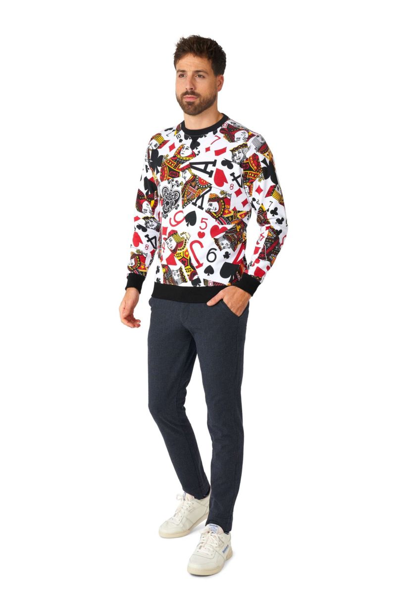 OppoSuits Mens Sweatshirt - King Of Clubs - Multicolor