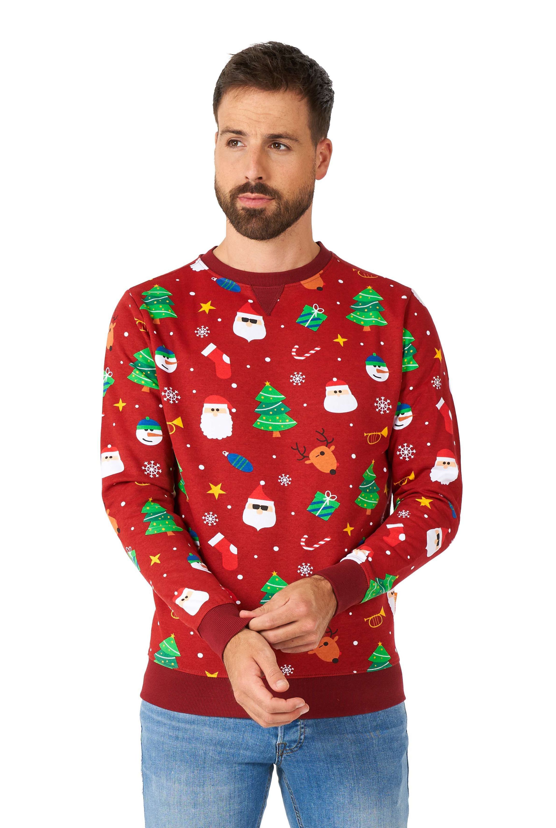 OppoSuits Mens Christmas Sweatshirt - Festivity Red