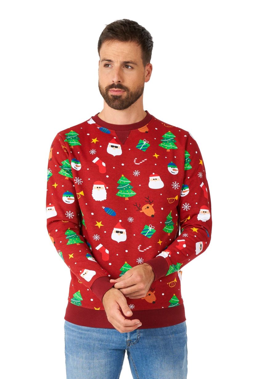 OppoSuits Mens Christmas Sweatshirt - Festivity Red